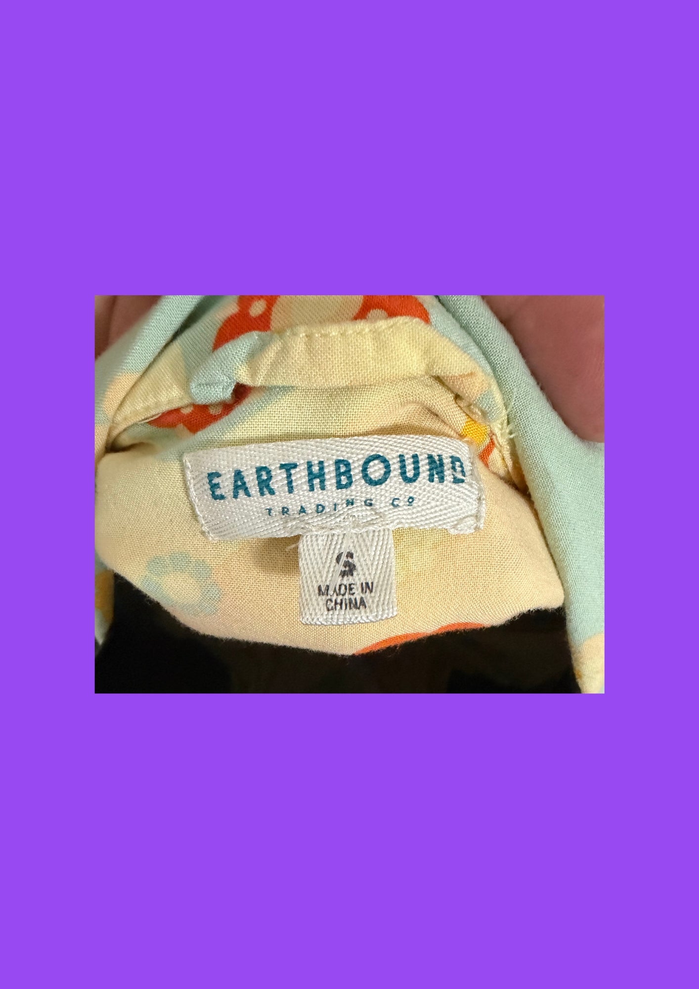 Earthbound Unisex Flower Power Button Down Short Sleeve Shirt
