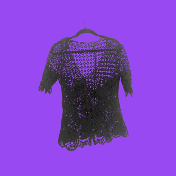 Black Say What? Lace Top, S