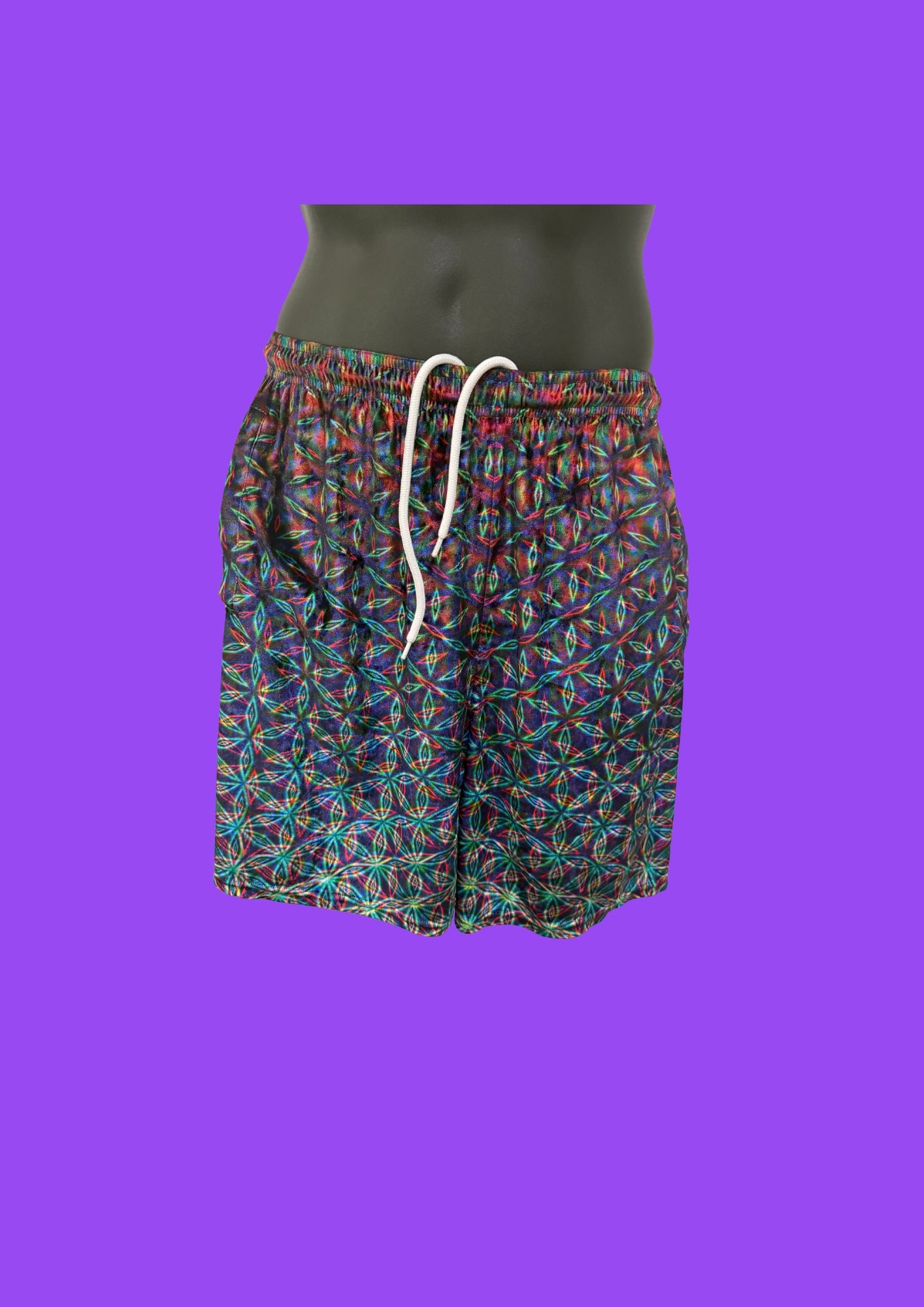 Crushed Velvet Flower of Life All Over Print Shorts