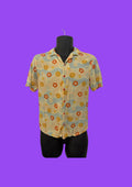 Earthbound Unisex Flower Power Button Down Short Sleeve Shirt