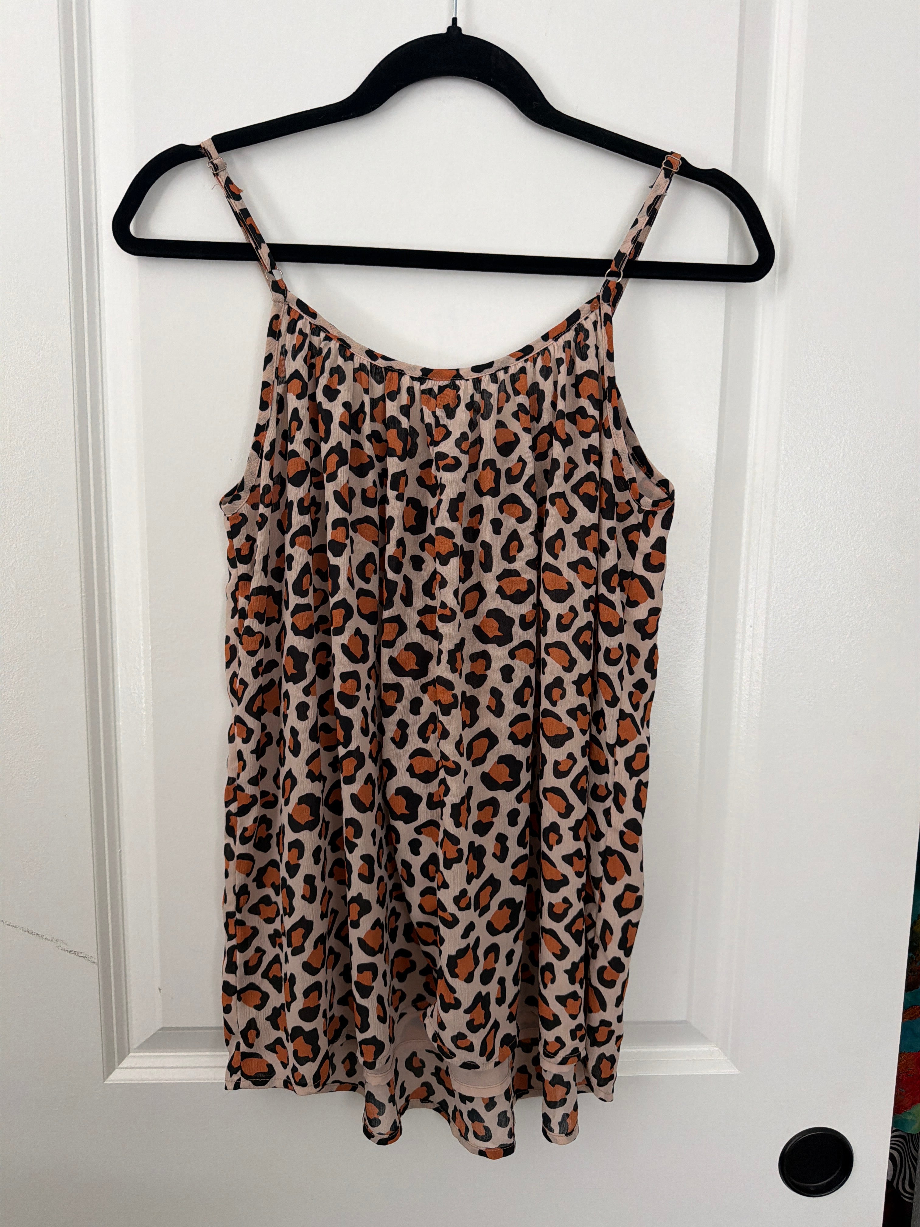 Spaghetti Strap Animal Print Top