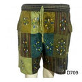 Green Hand Brush Block Print Shorts