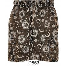 Cotton Block Print Sun moon Galaxy Short