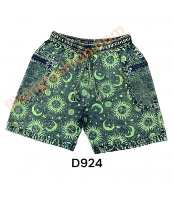 Cotton Multi Green Jungle Beauty Sun moon Short