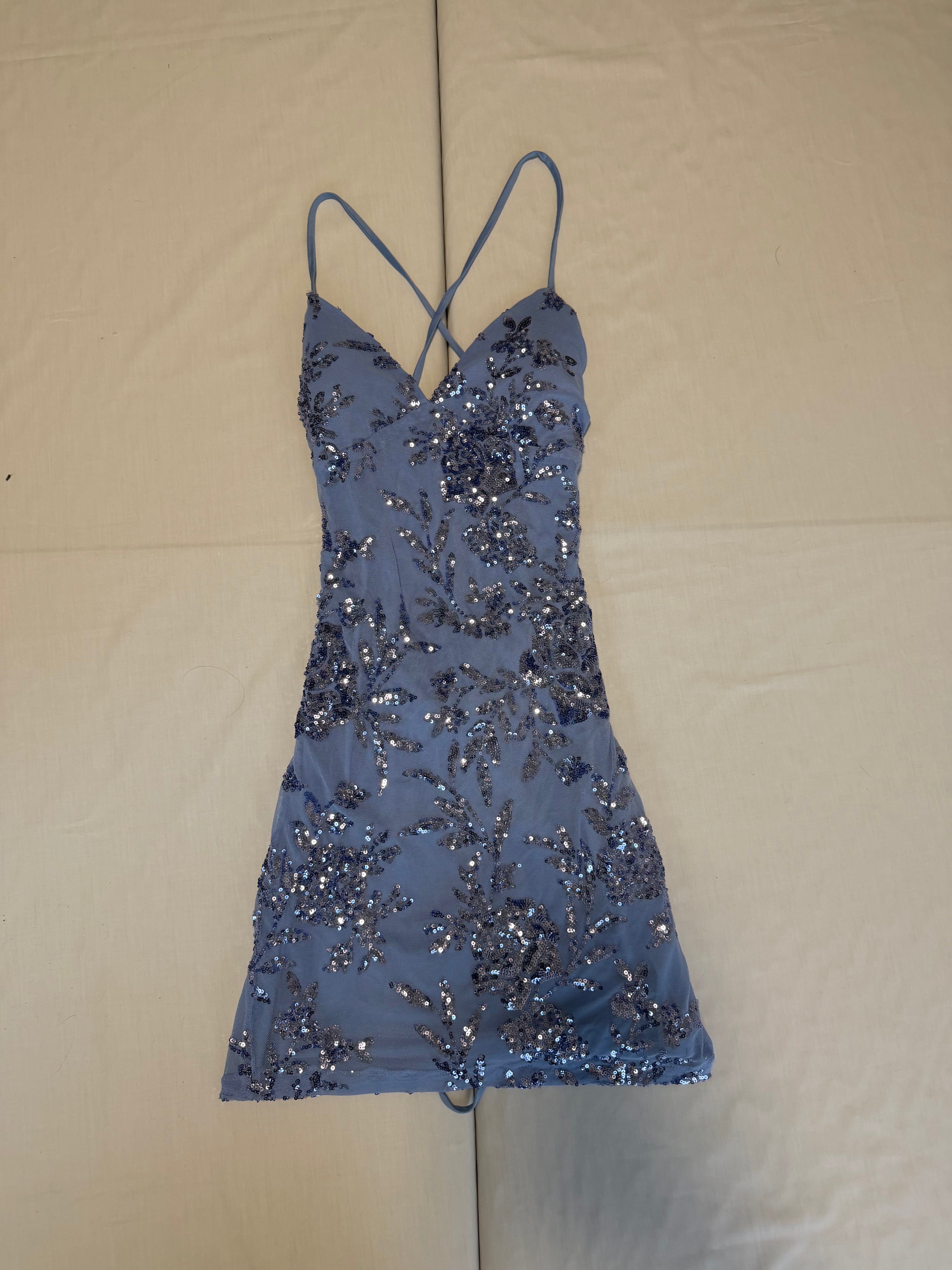 Windsor Blue Short Sequin Dress