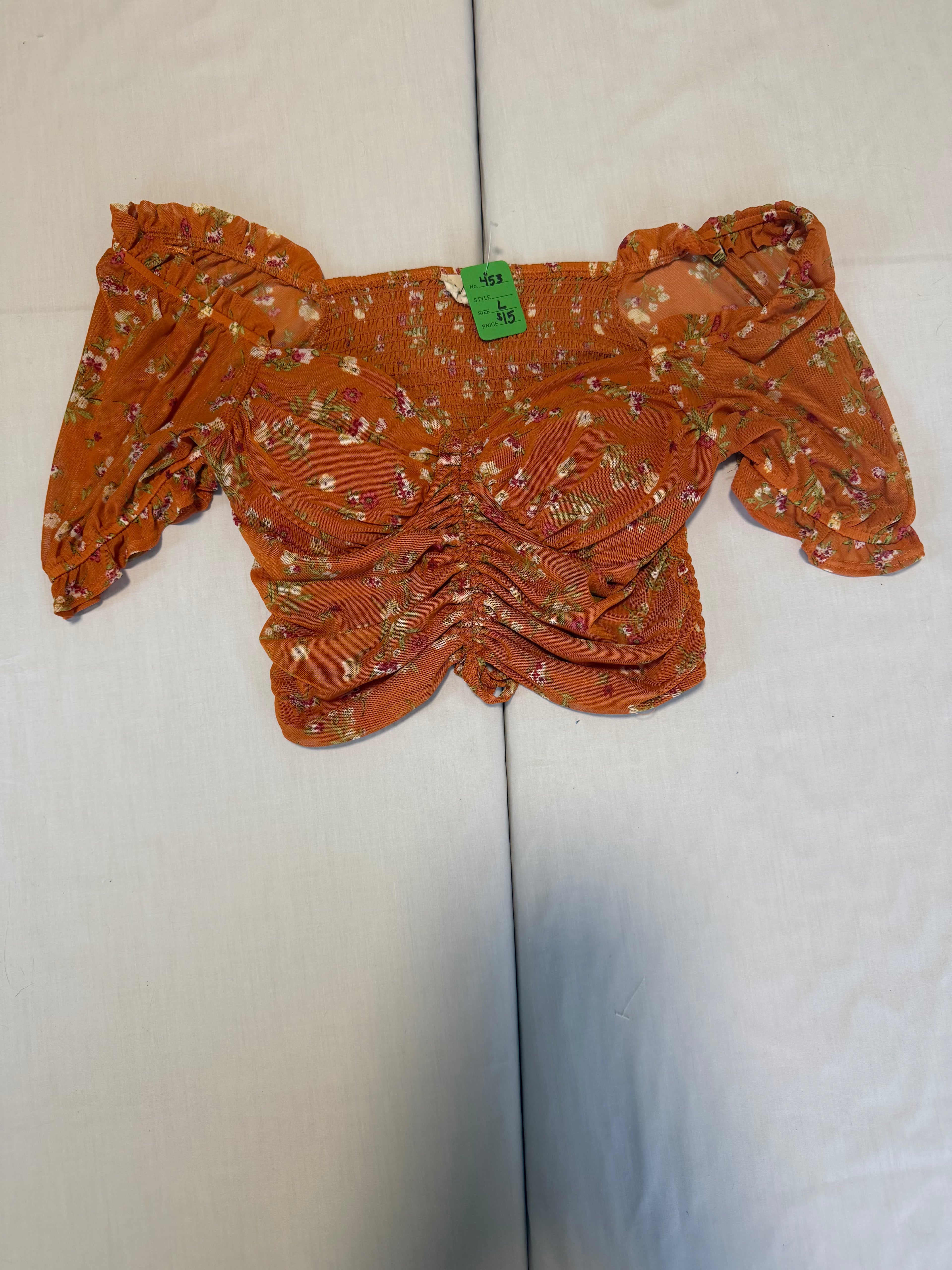 Meraki Orange Floral Top
