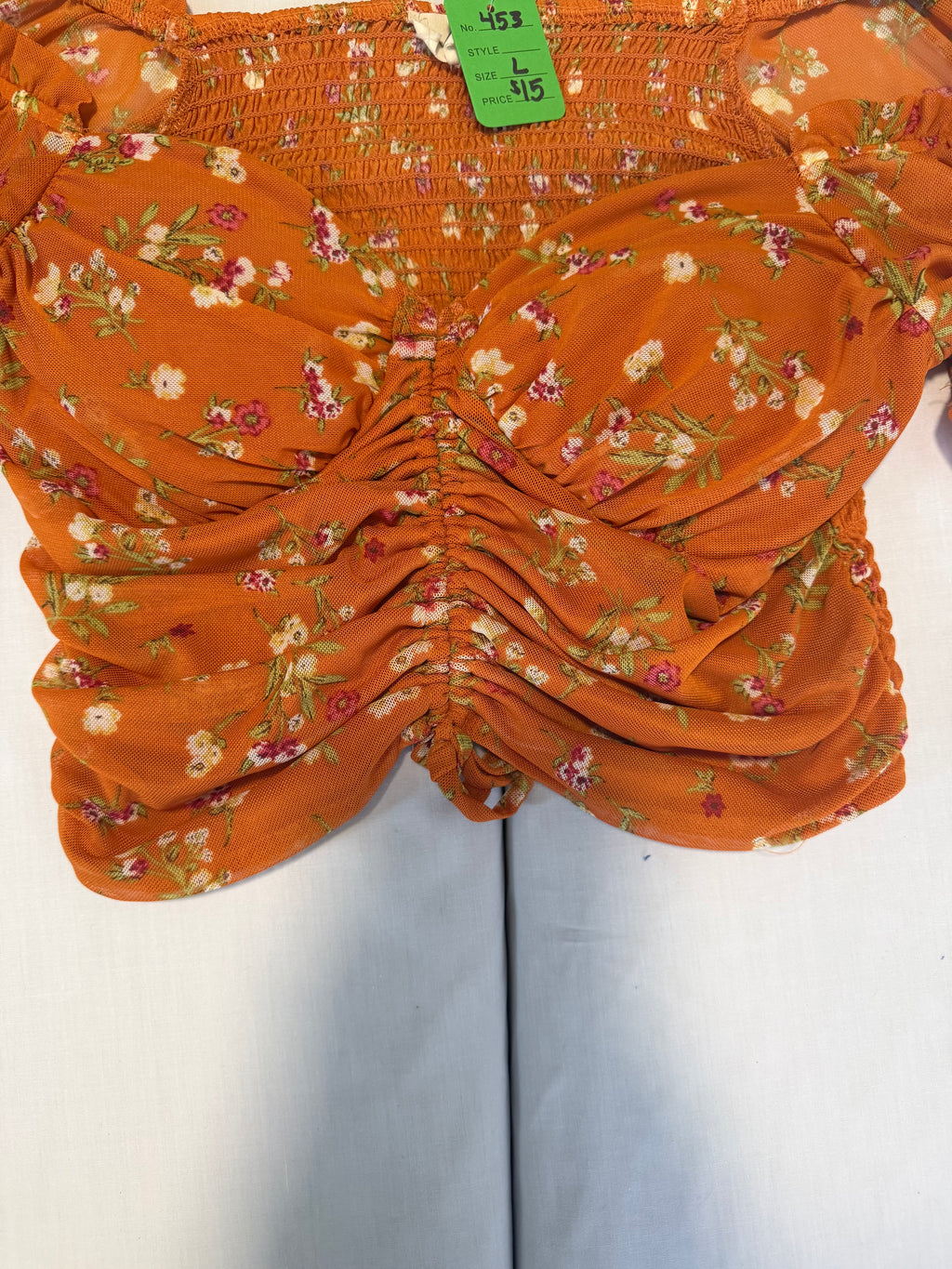 Meraki Orange Floral Top