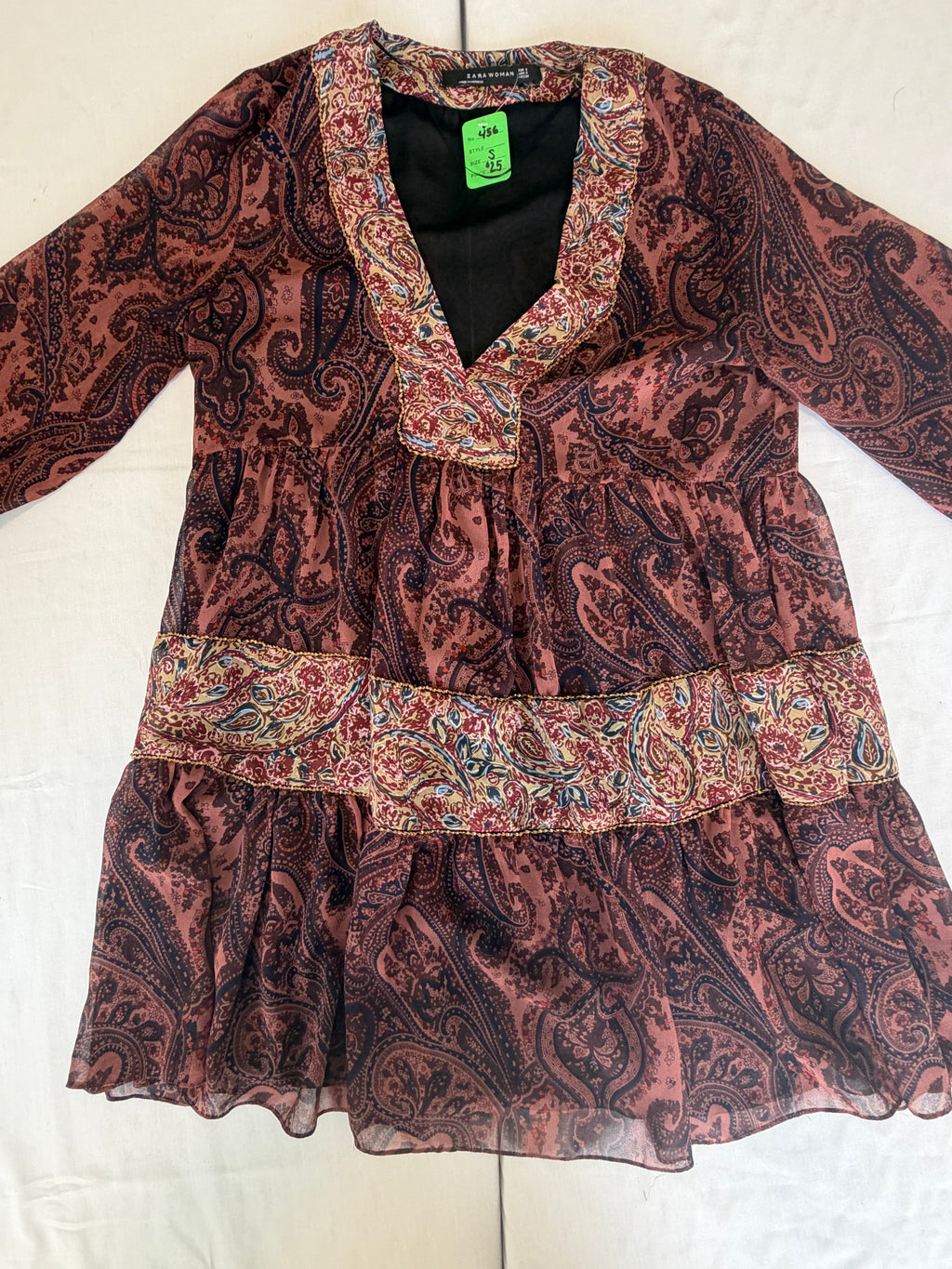 Zara Woman Paisley Shirt Dress