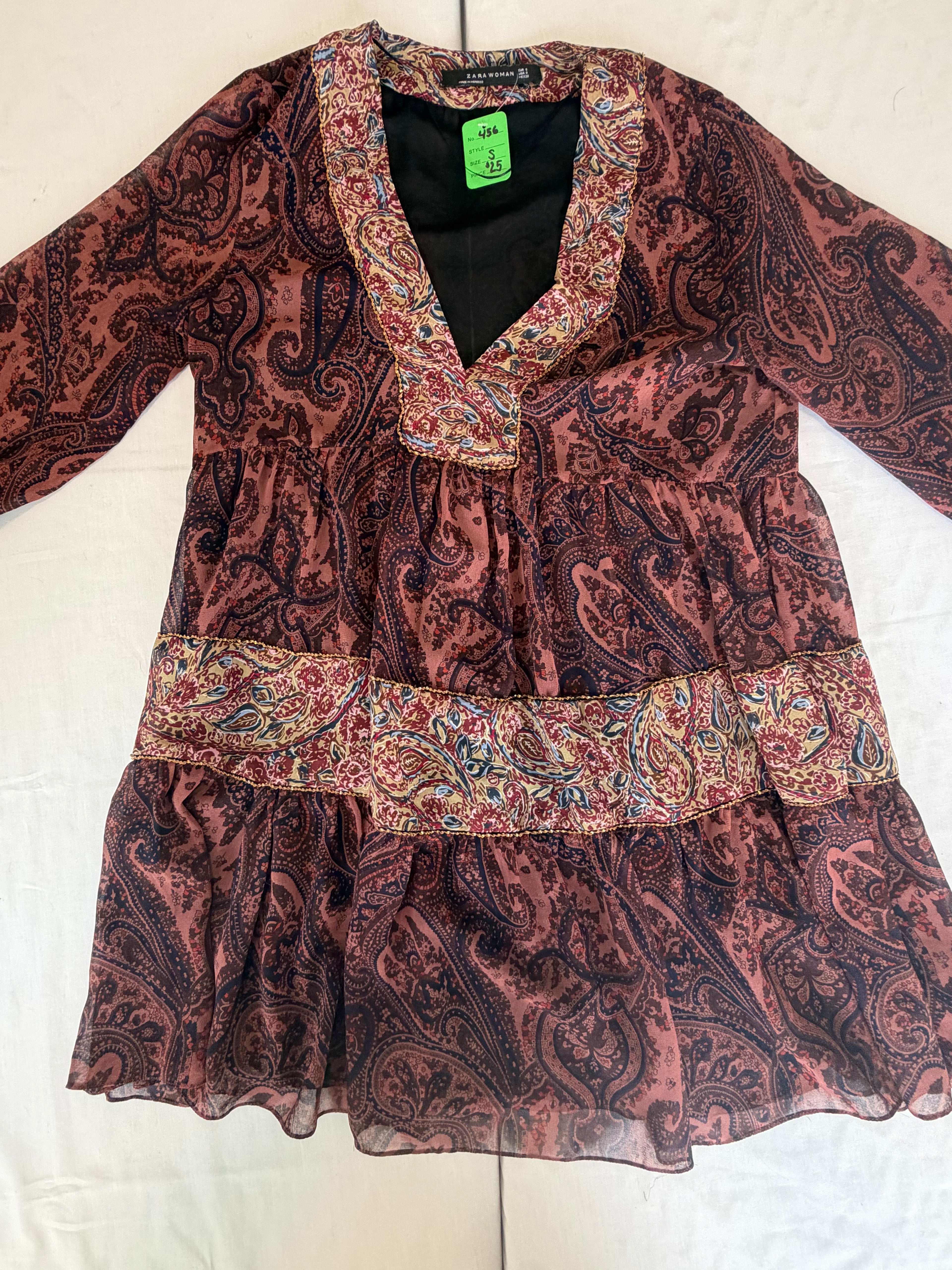 Zara Woman Paisley Shirt Dress