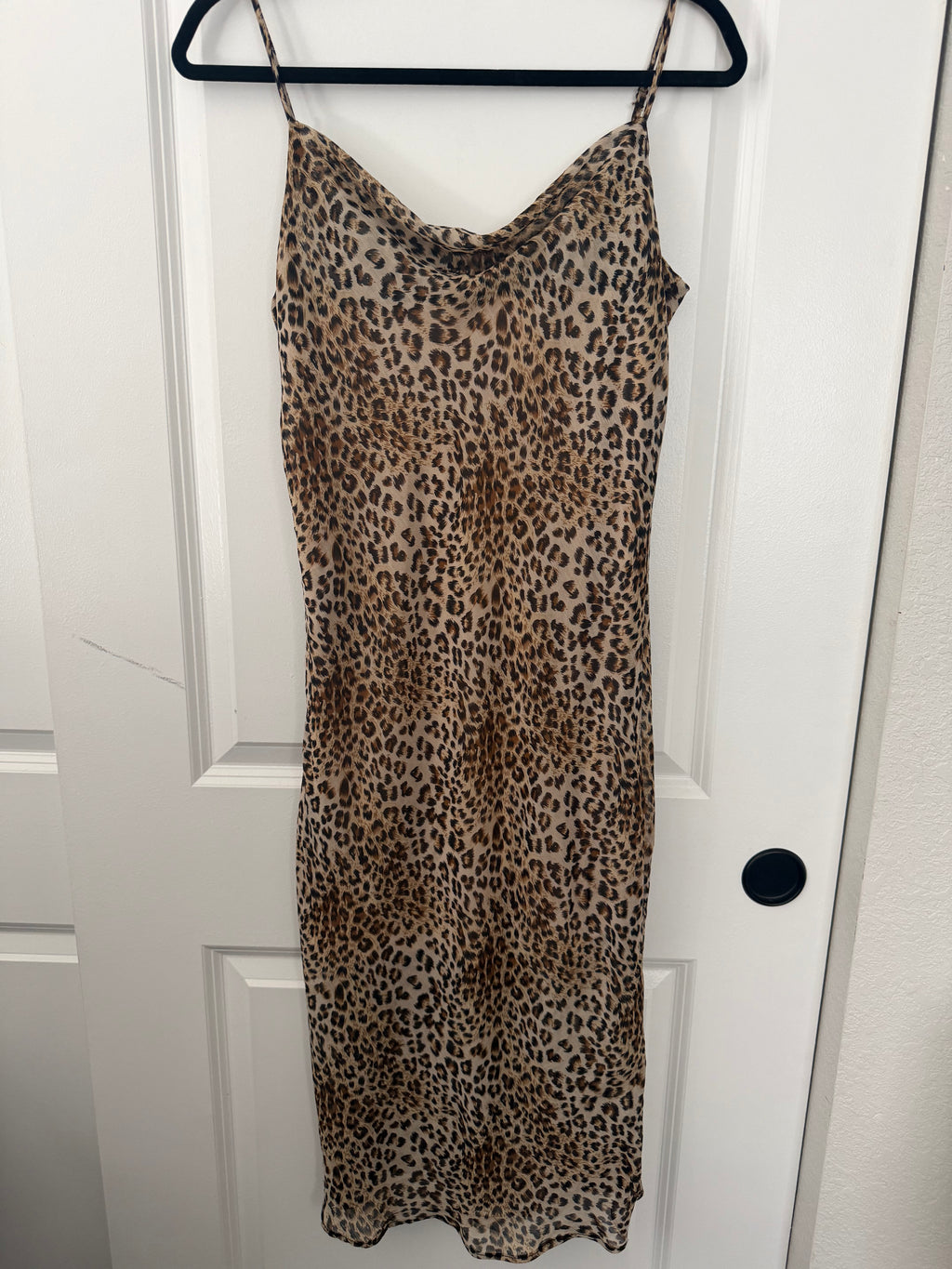 Le Lis Leopard Print Lined Slip Dress – Made in USA, Size M