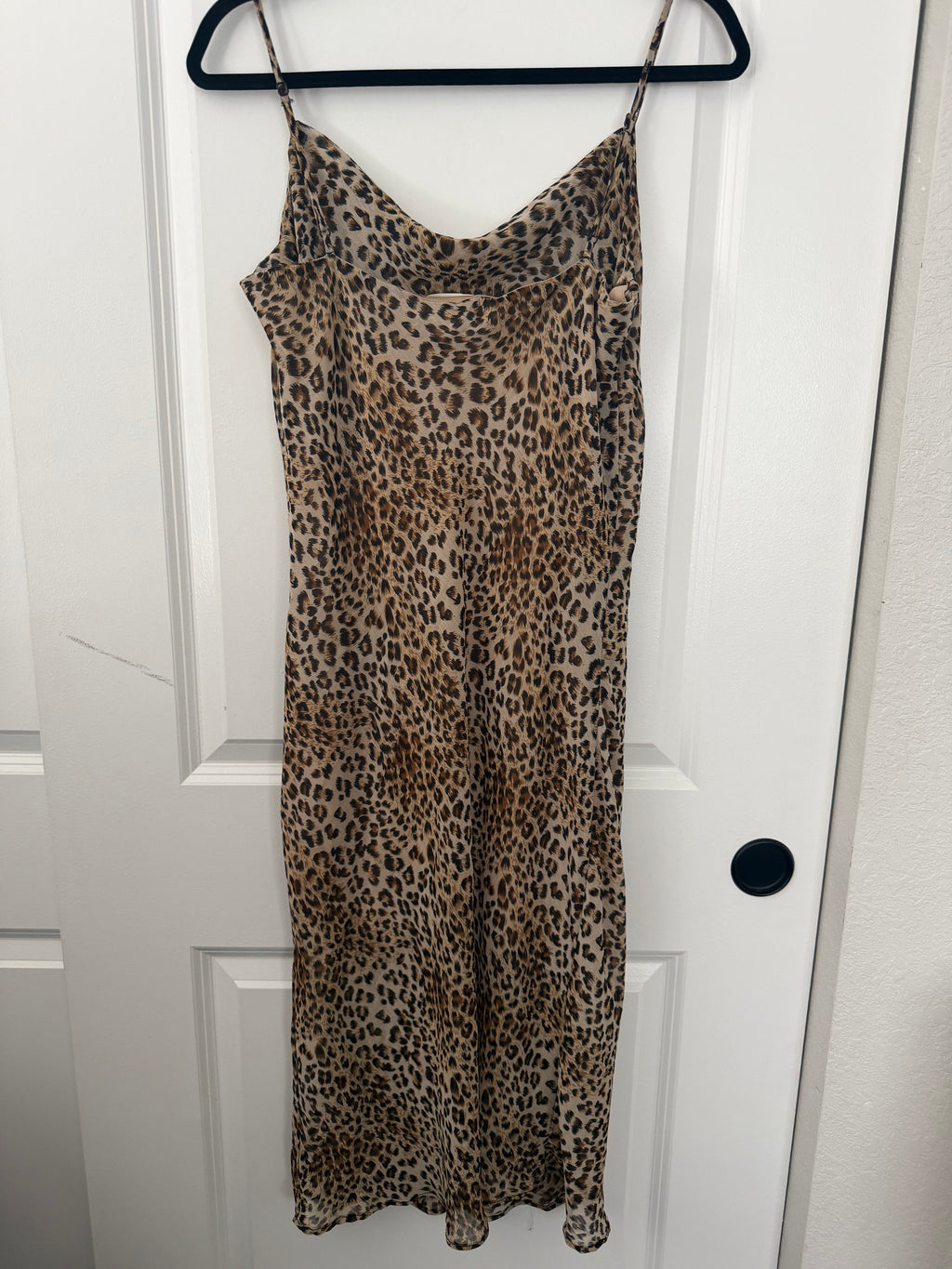Le Lis Leopard Print Lined Slip Dress – Made in USA, Size M