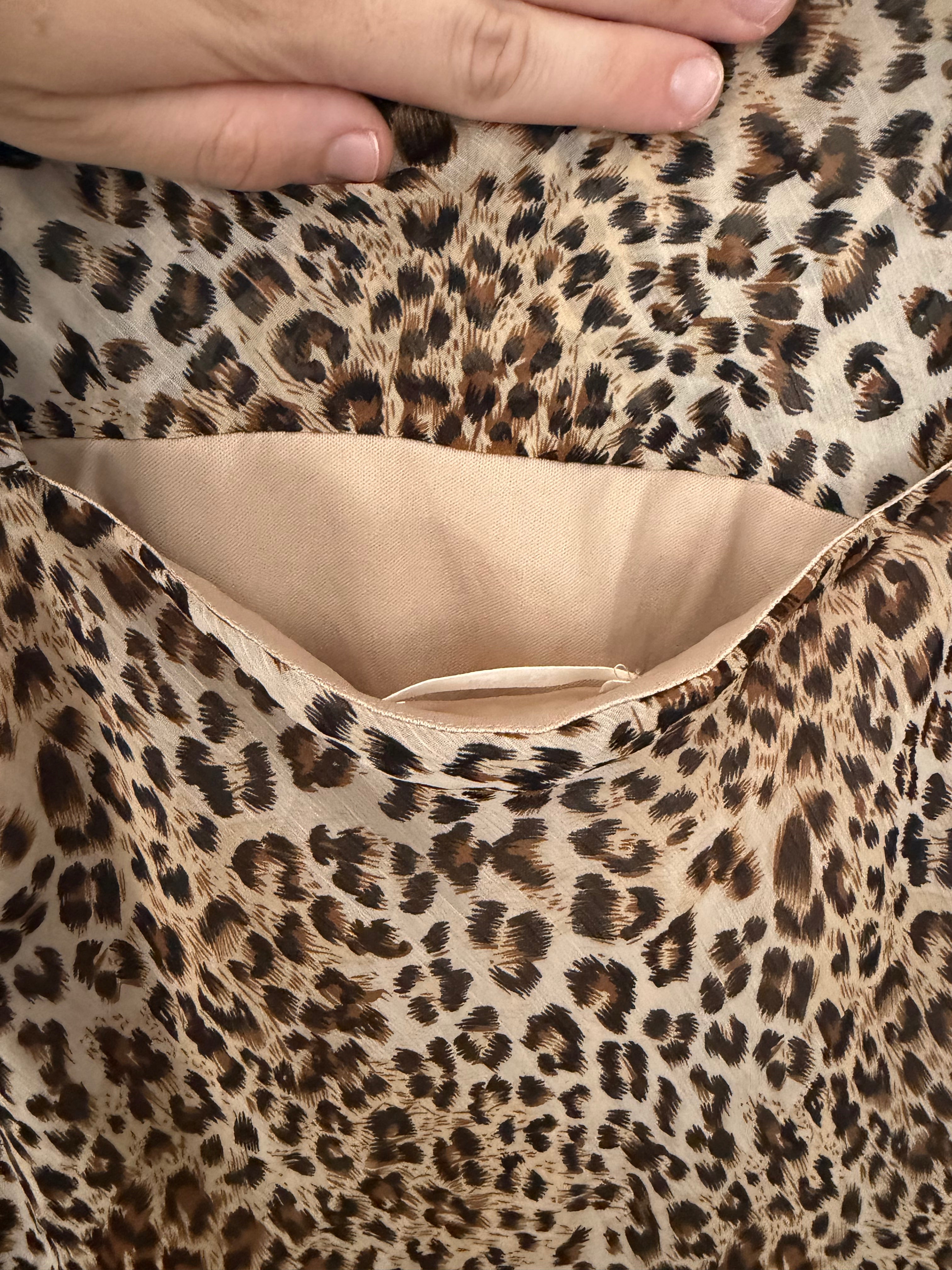 Le Lis Leopard Print Lined Slip Dress – Made in USA, Size M