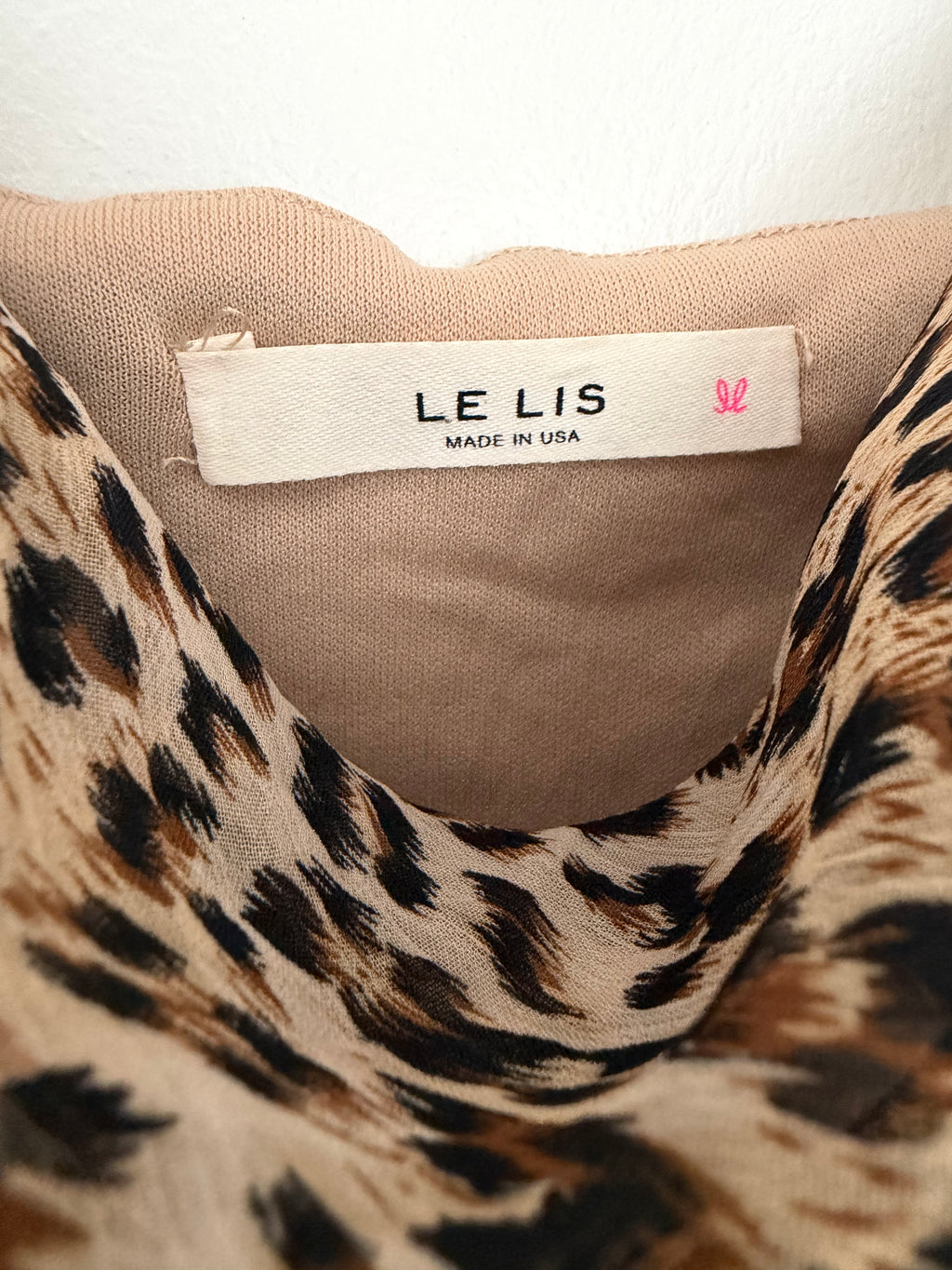 Le Lis Leopard Print Lined Slip Dress – Made in USA, Size M