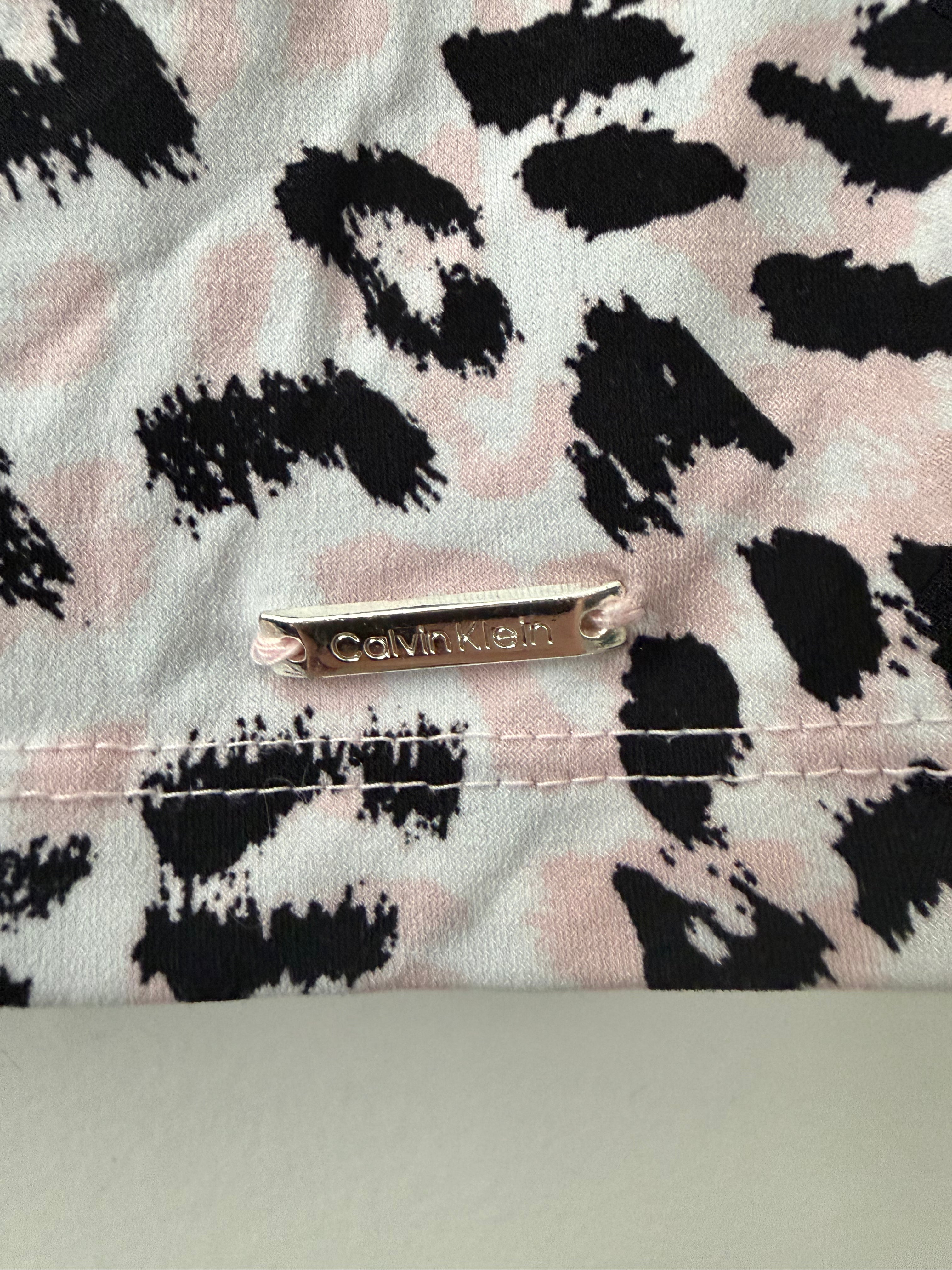 Calvin Klein Pink Leopard Sleeveless Blouse – Petite Medium PM