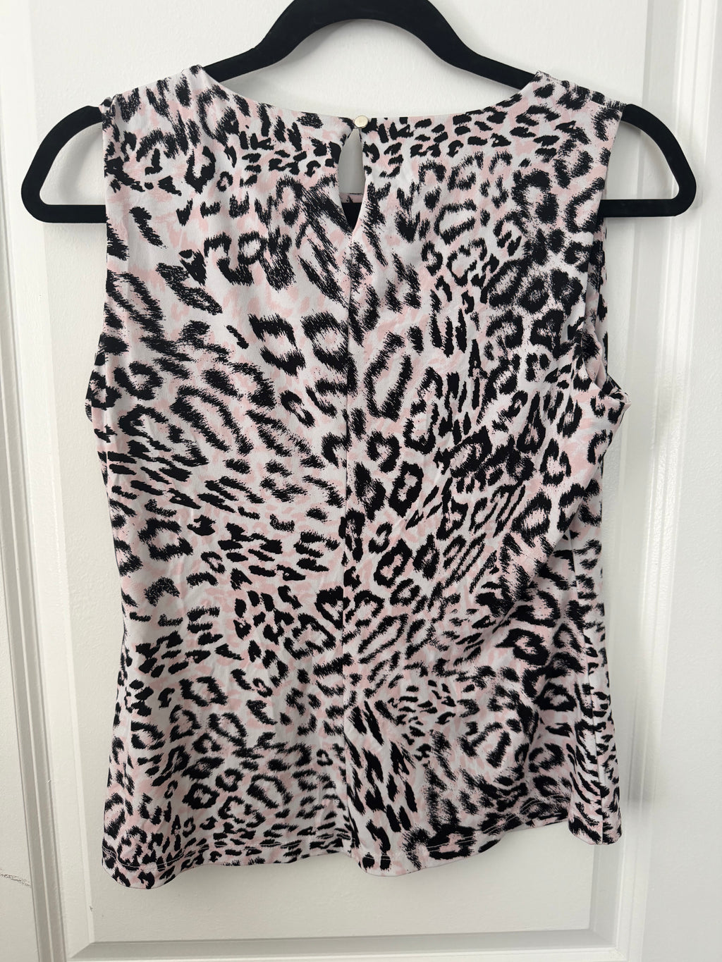 Calvin Klein Pink Leopard Sleeveless Blouse – Petite Medium PM