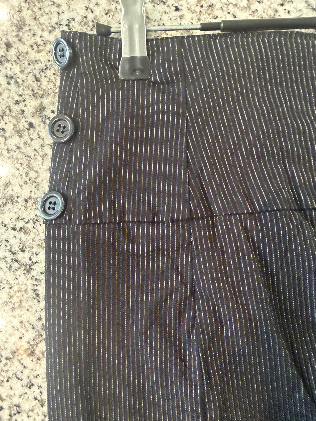 Klassy Small Black/White Pinstripe Pencil Skirt