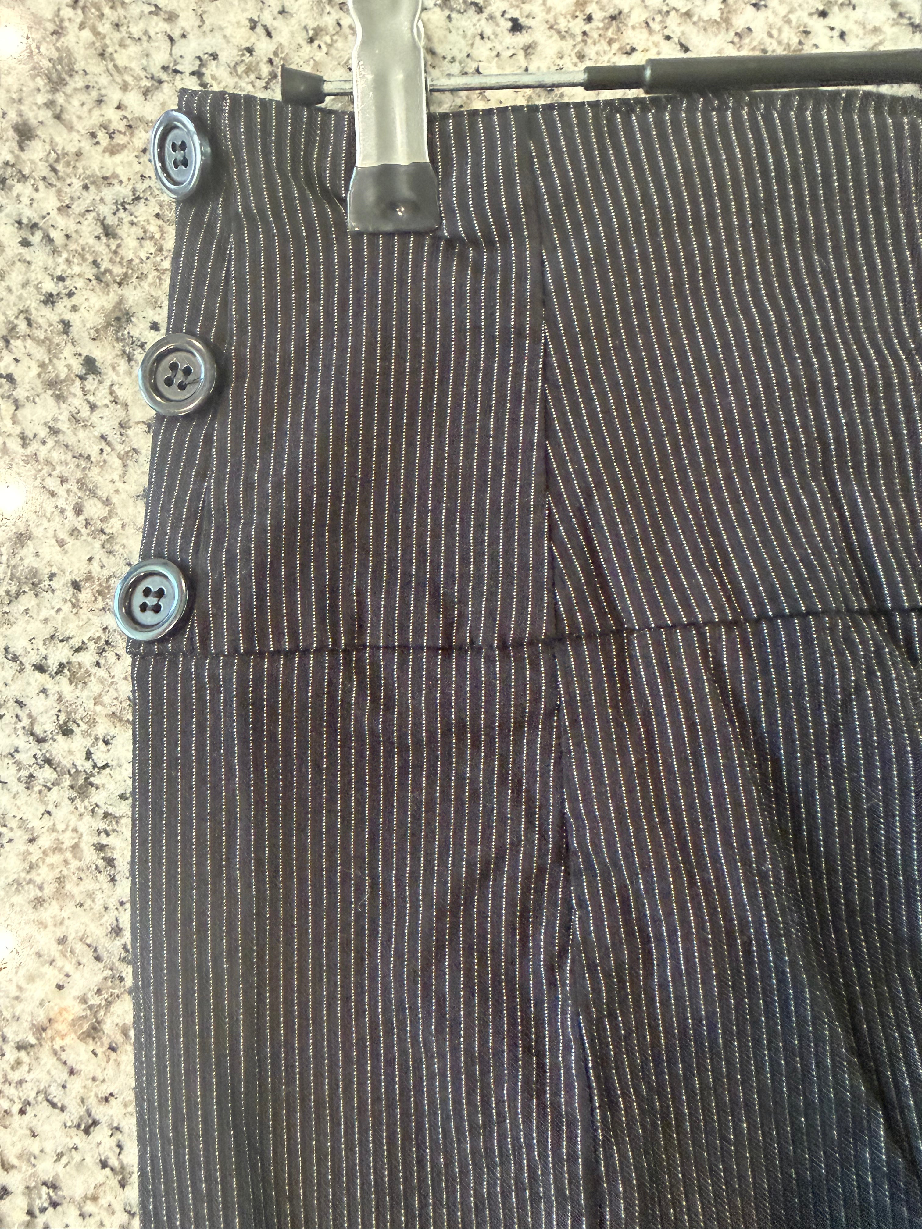Klassy Small Black/White Pinstripe Pencil Skirt