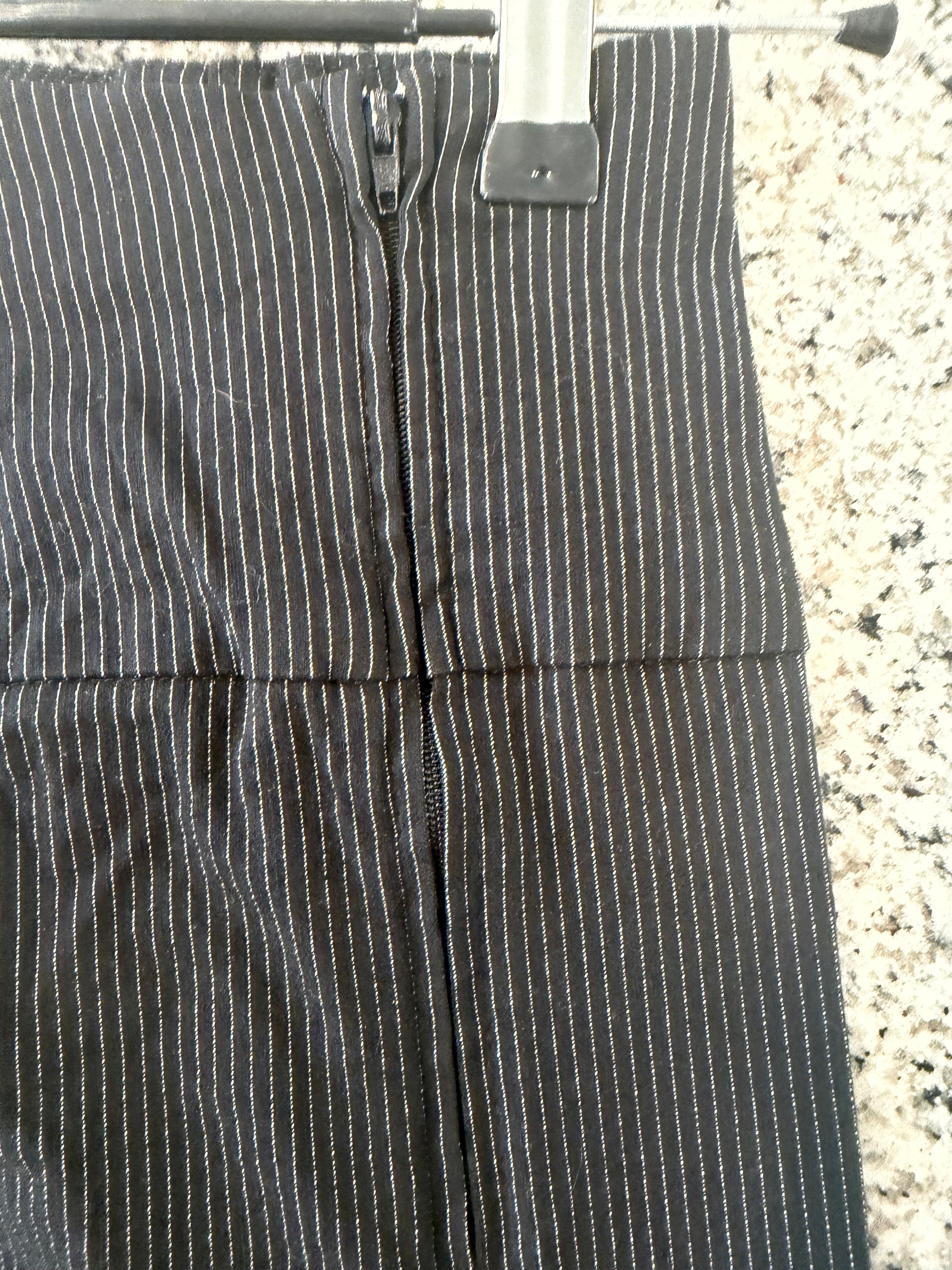 Klassy Small Black/White Pinstripe Pencil Skirt
