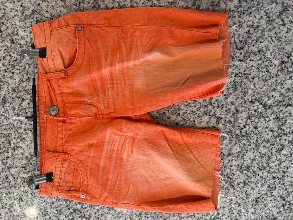 Almost Famous Size 5 Vibrant Orange Denim cutoff shorts