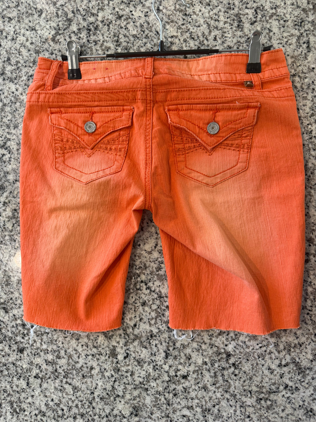 Almost Famous Size 5 Vibrant Orange Denim cutoff shorts