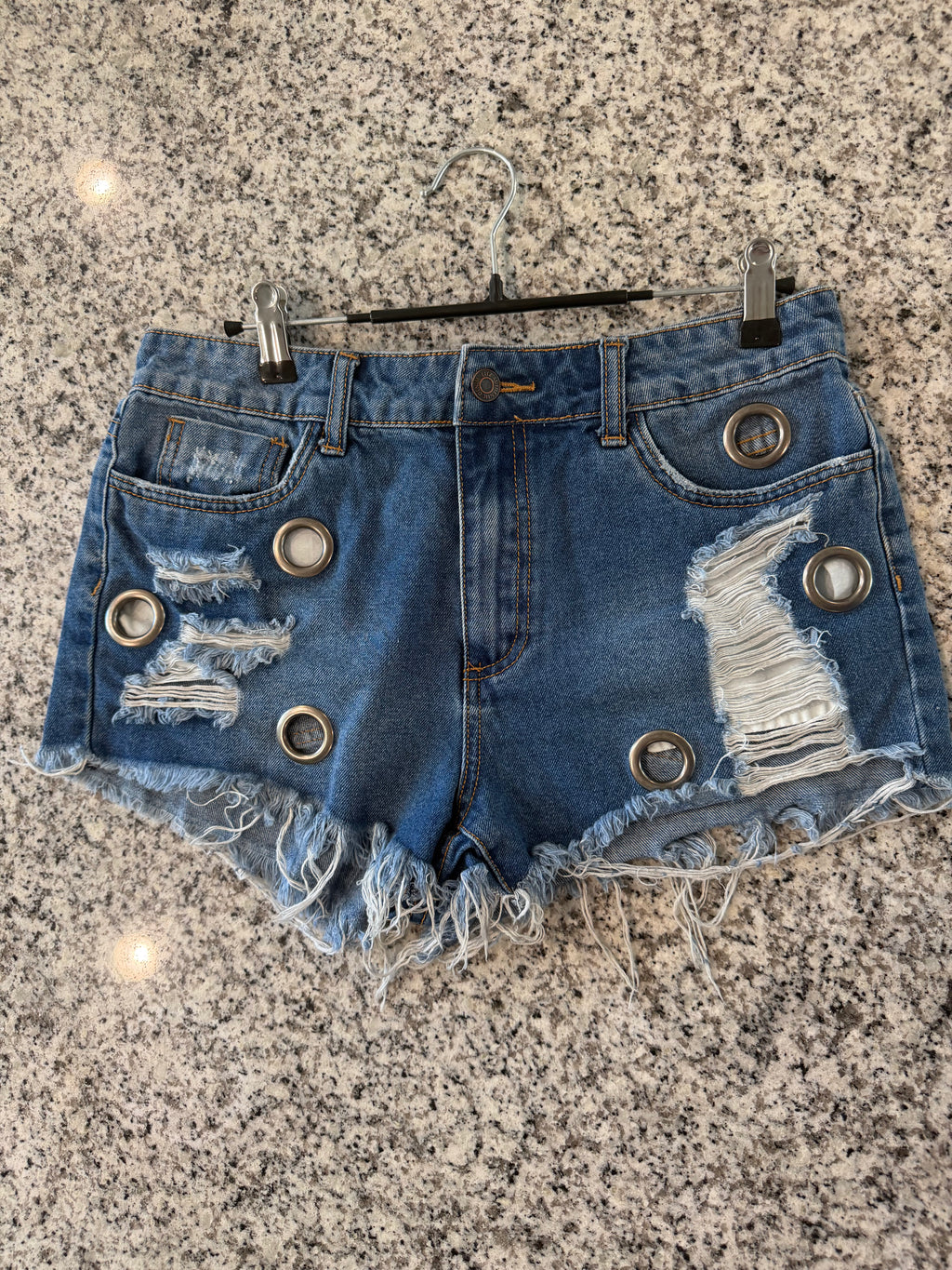 Litz Medium Upcycled Denim Cutoff Shorts