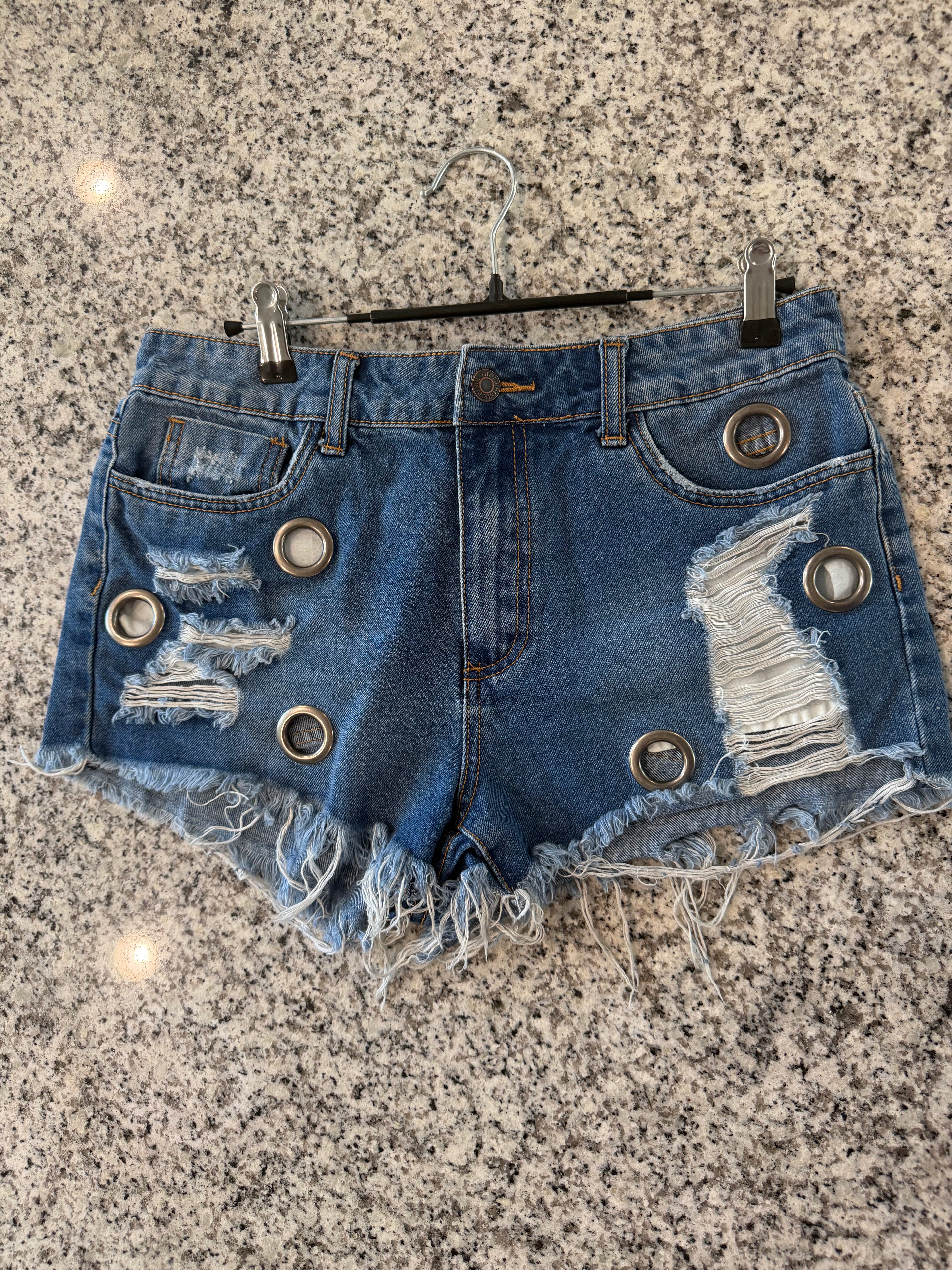 Litz Medium Upcycled Denim Cutoff Shorts