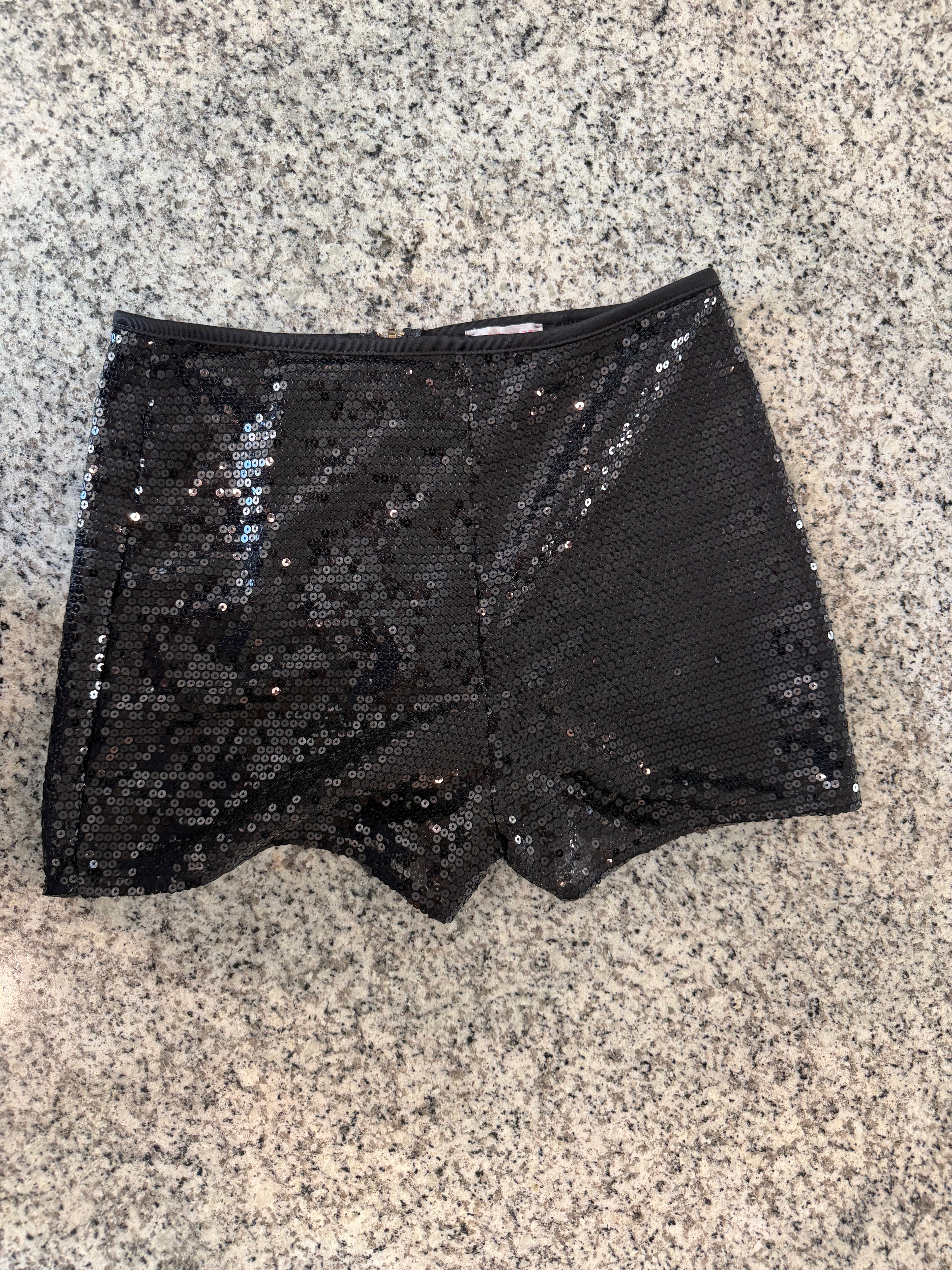 A'GACI Size Large Black Sequin Shorts