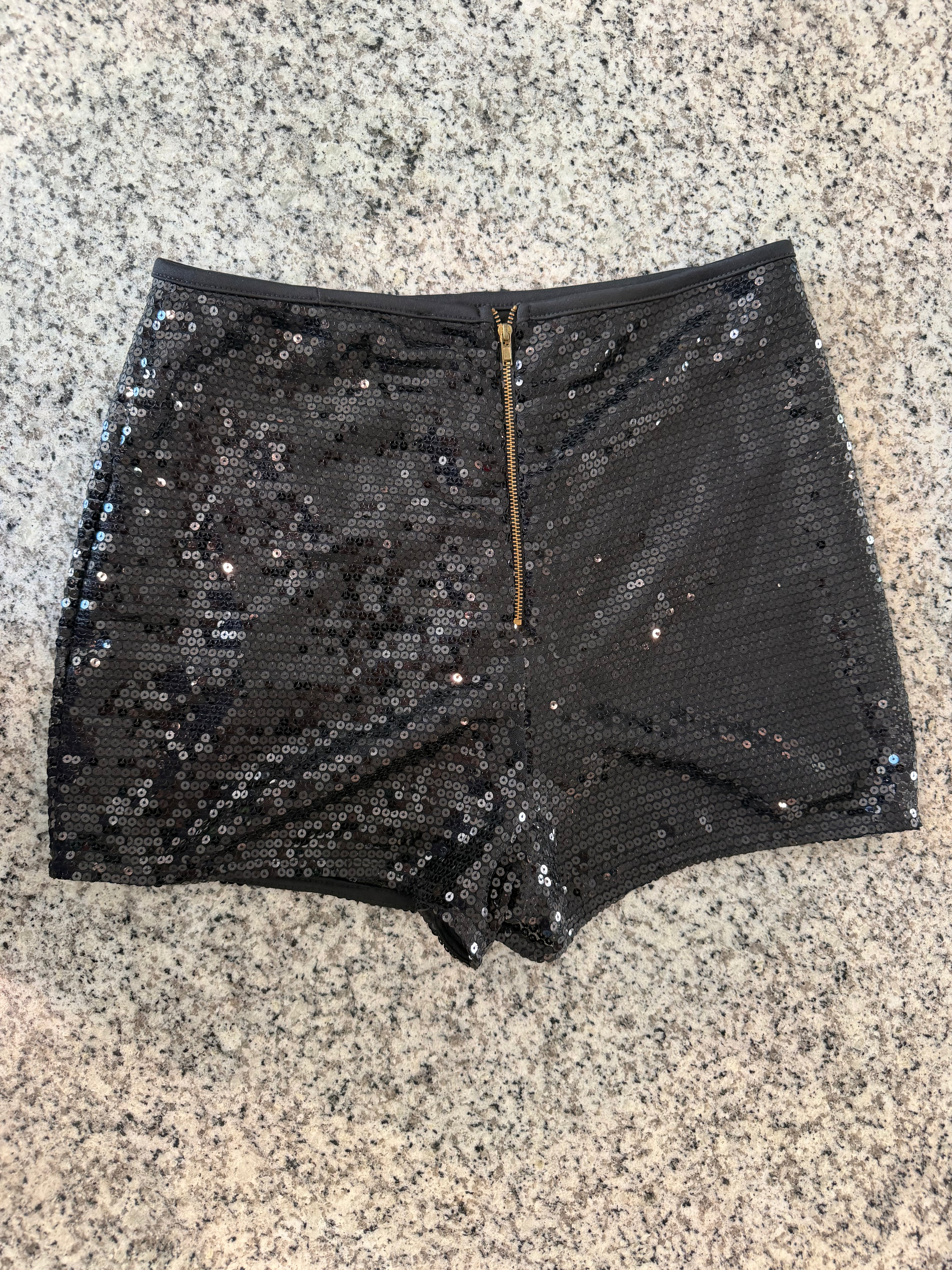 A'GACI Size Large Black Sequin Shorts