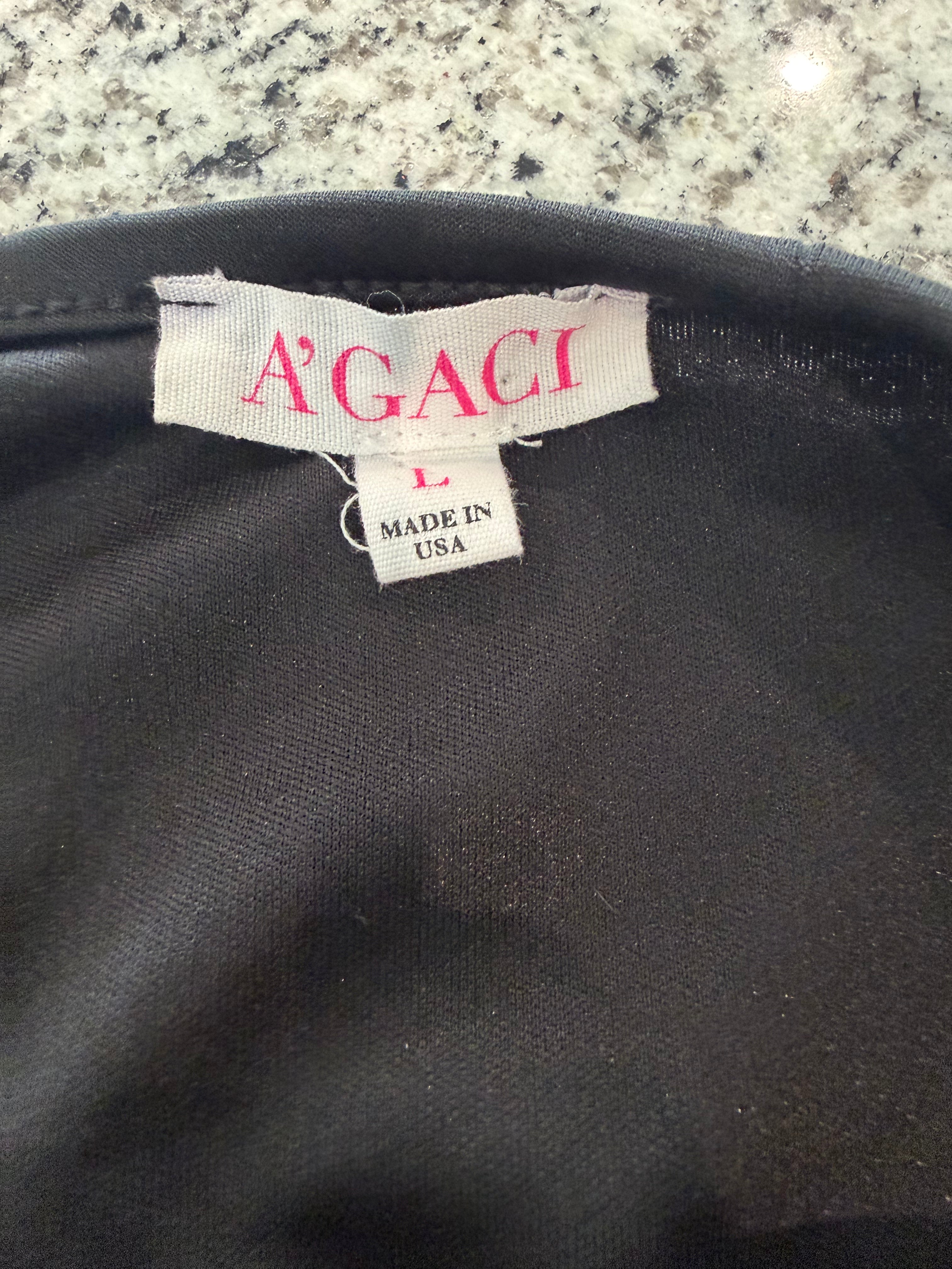 A'GACI Size Large Black Sequin Shorts