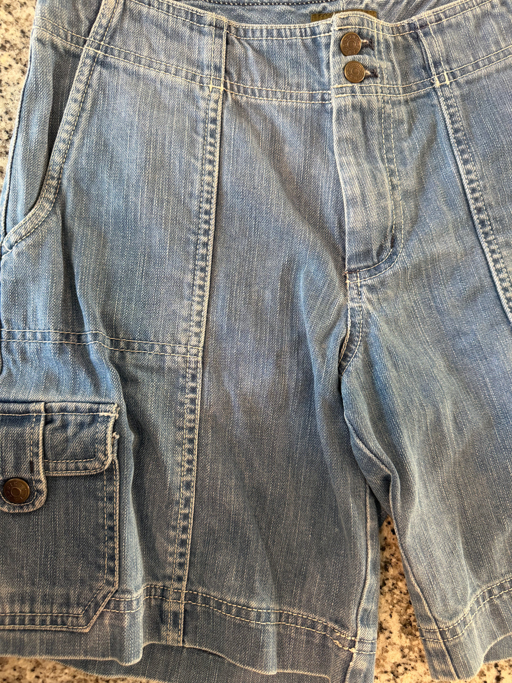 Eddie Bauer Size 2 Mercer Fit Denim Utility Cargo Shorts