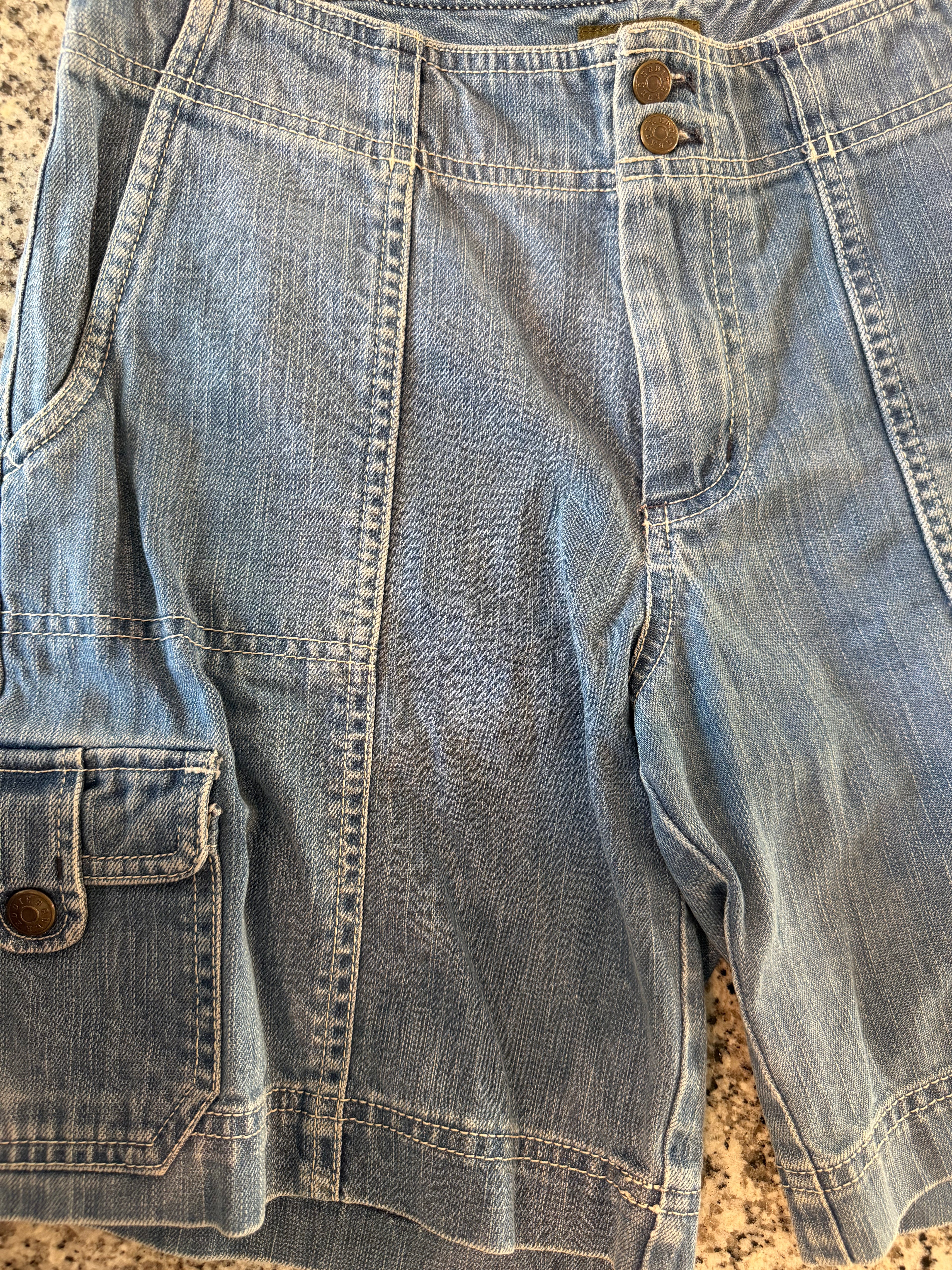 Eddie Bauer Size 2 Mercer Fit Denim Utility Cargo Shorts