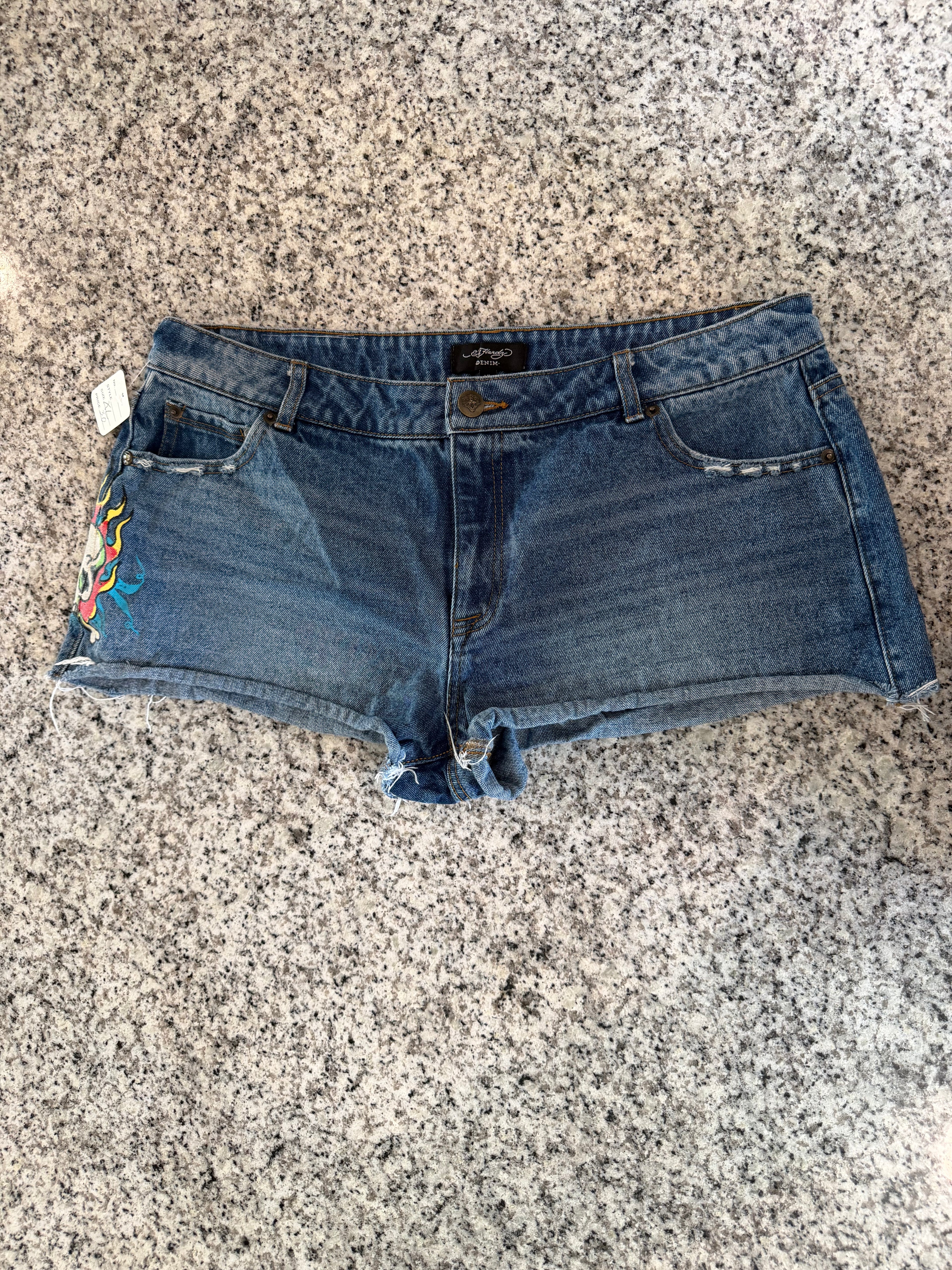 Retro Ed Hardy XL Denim Shorts