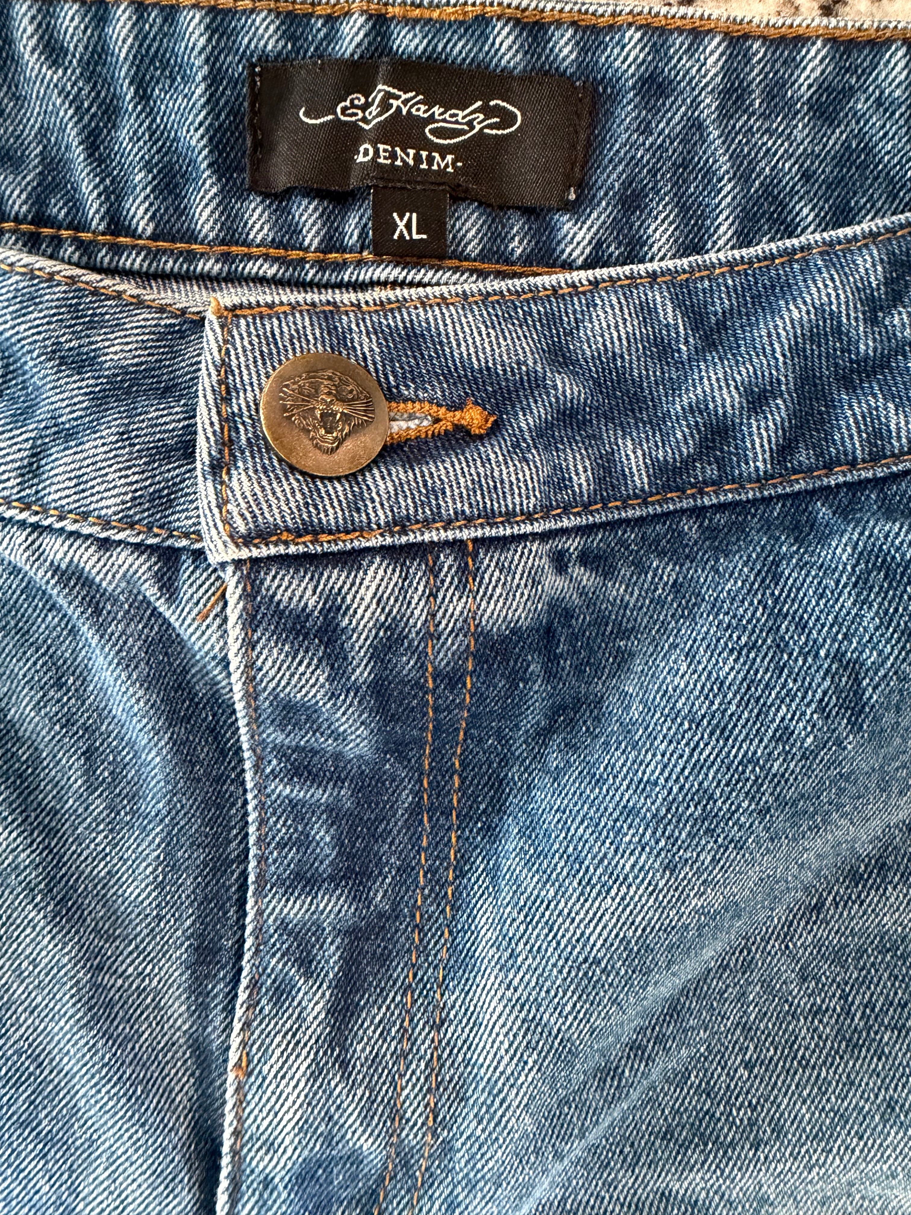 Retro Ed Hardy XL Denim Shorts