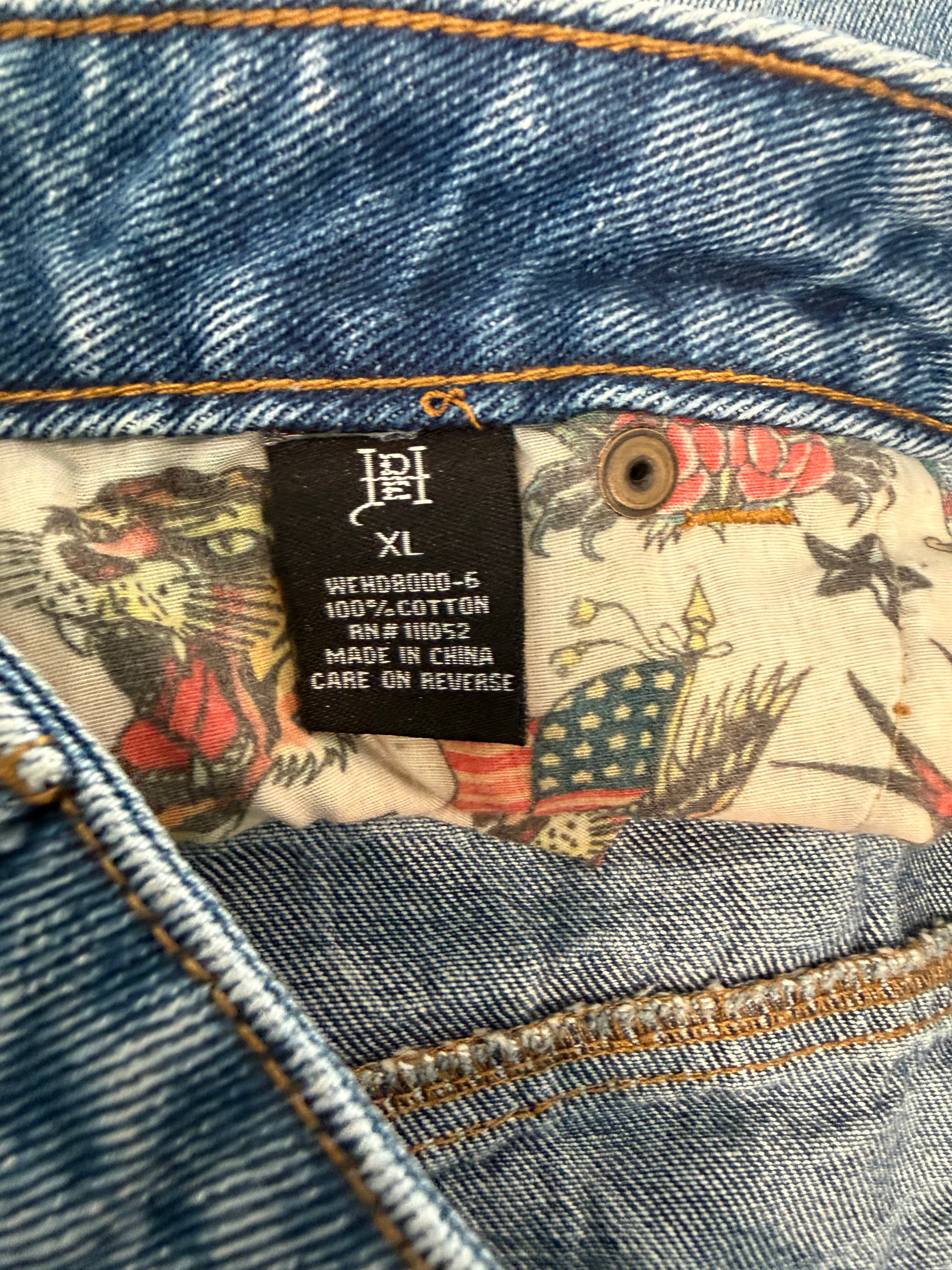 Retro Ed Hardy XL Denim Shorts