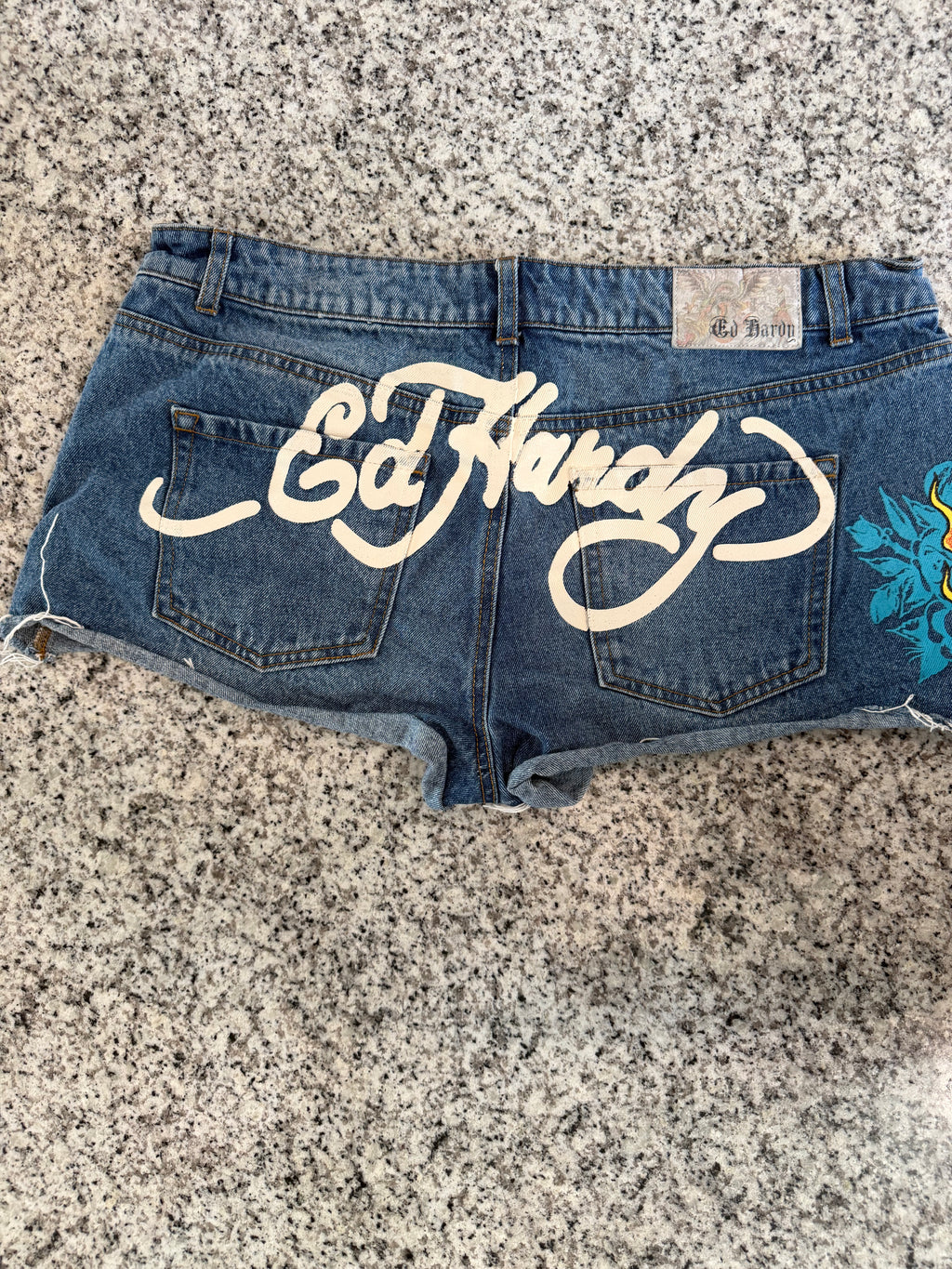 Retro Ed Hardy XL Denim Shorts