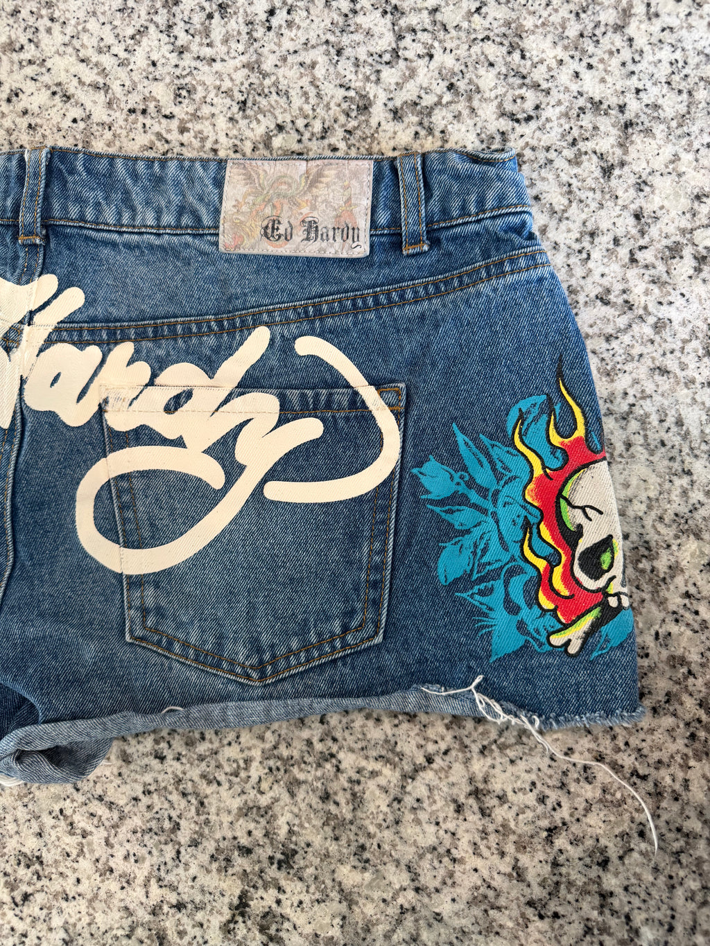 Retro Ed Hardy XL Denim Shorts