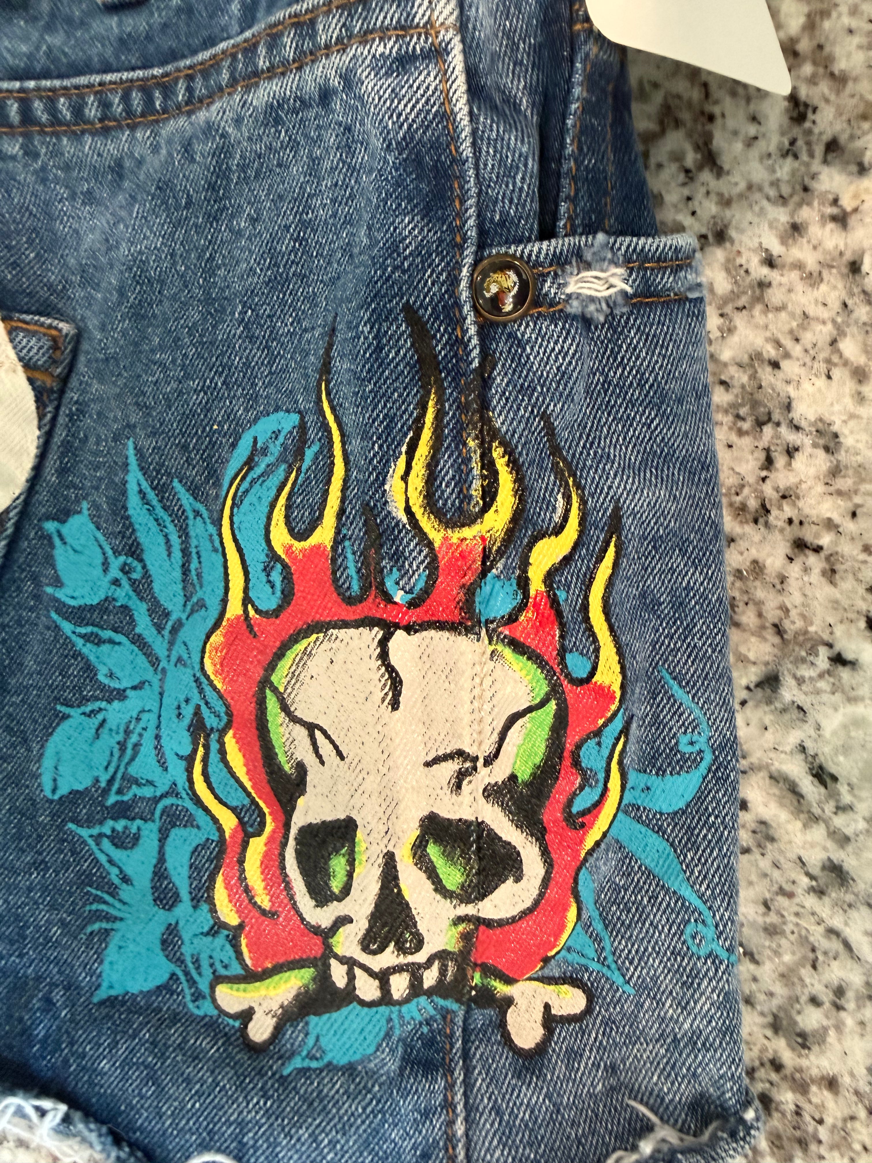 Retro Ed Hardy XL Denim Shorts