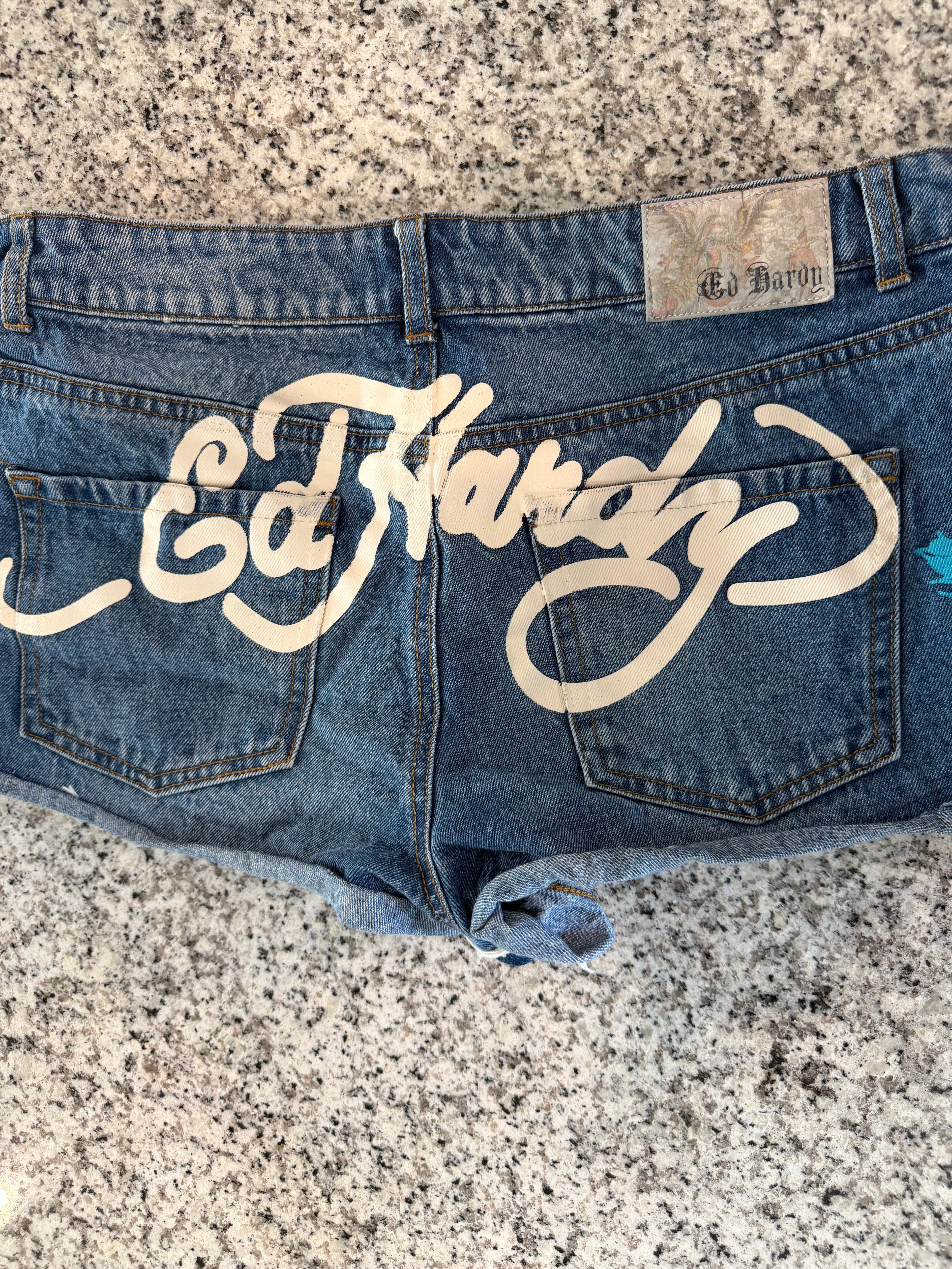 Retro Ed Hardy XL Denim Shorts