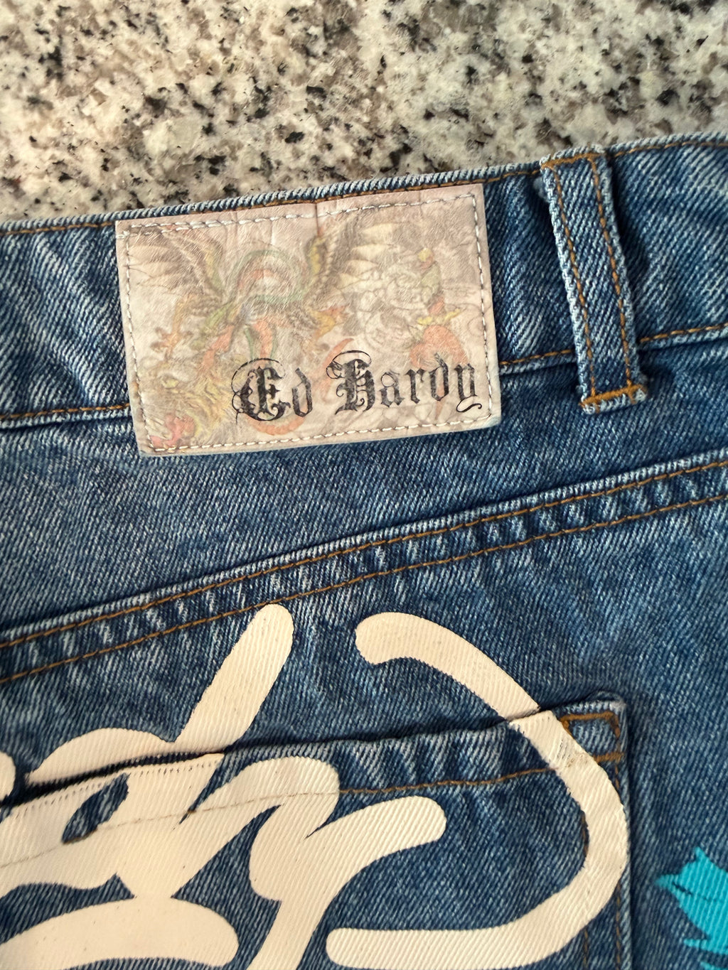 Retro Ed Hardy XL Denim Shorts