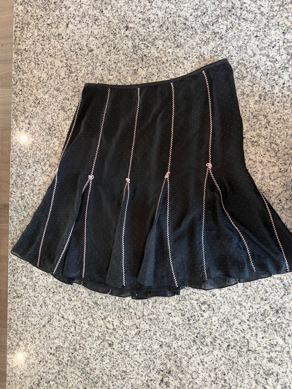 100% Silk 14W Context Flare Skirt