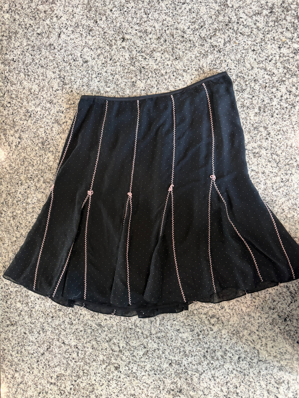 100% Silk 14W Context Flare Skirt