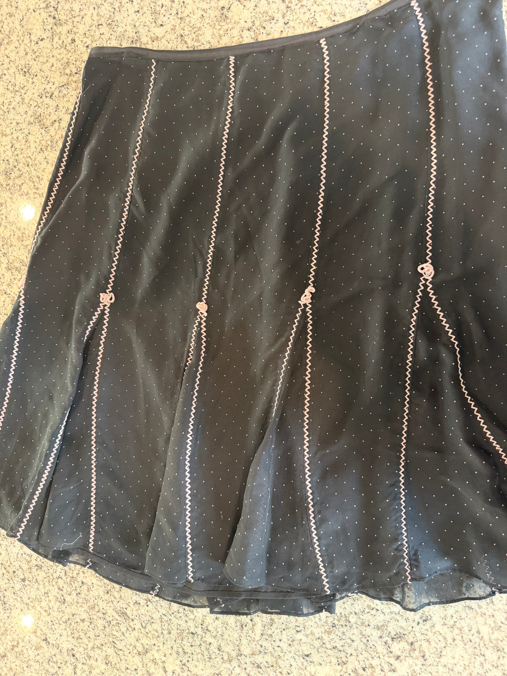 100% Silk 14W Context Flare Skirt