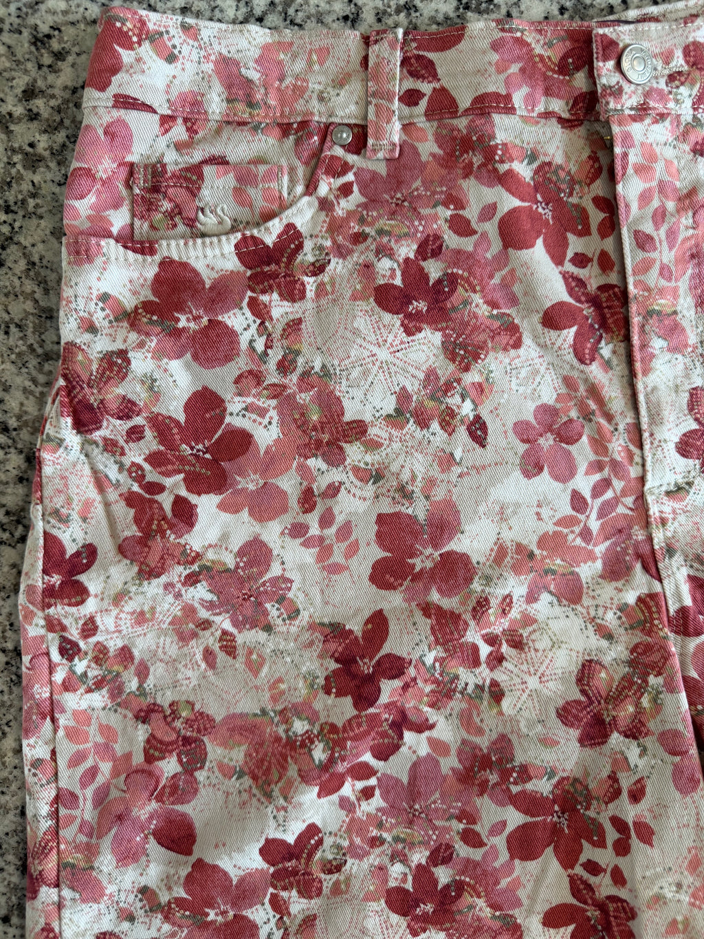Gloria Vanderbilt 'Amanda' Denim Floral Shorts Size 18