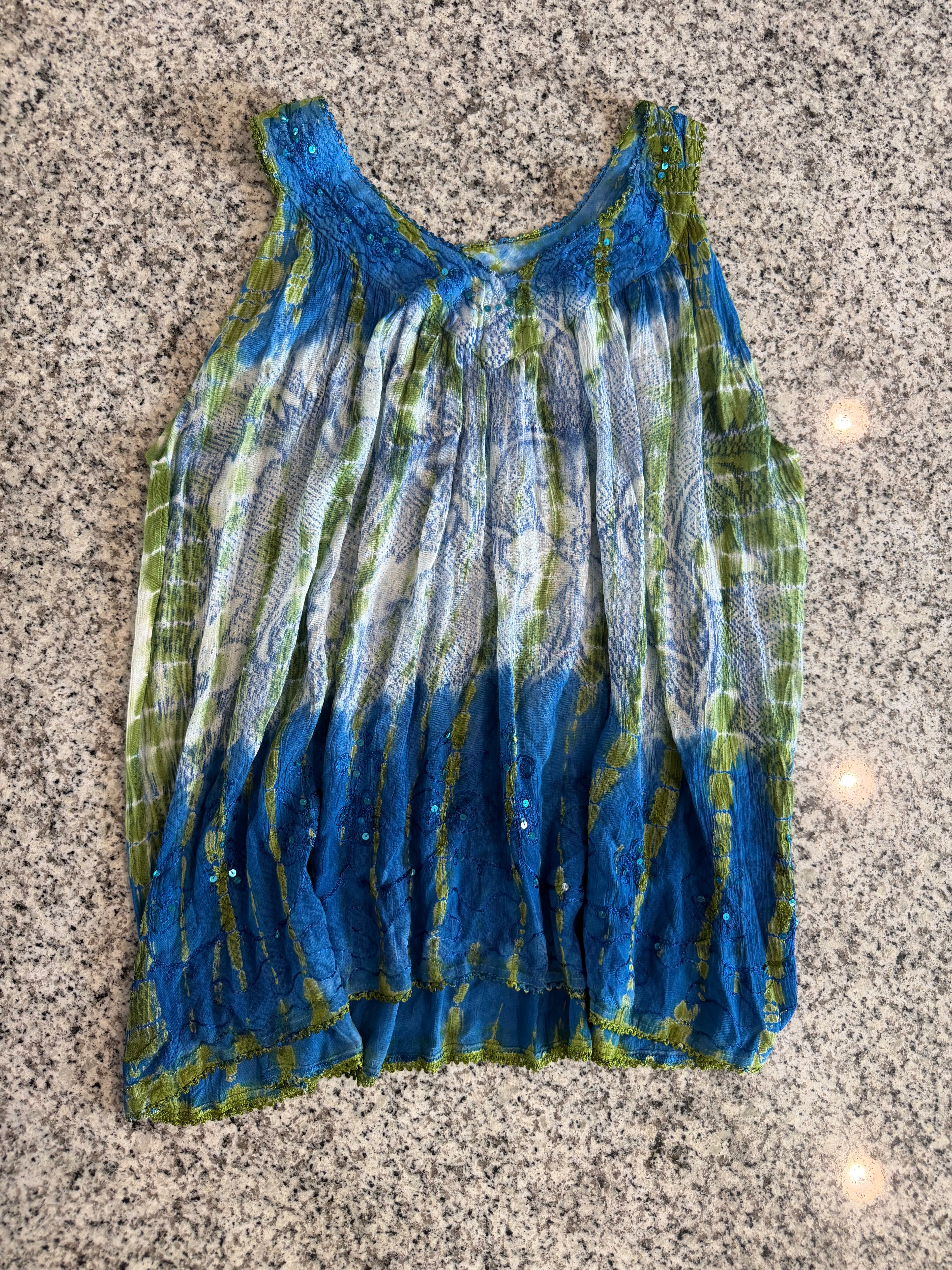 Advance One Size Fits Most Tie Dye Sleeveless Blouse