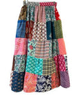 Cotton Multi Patch Long Festival Skirt