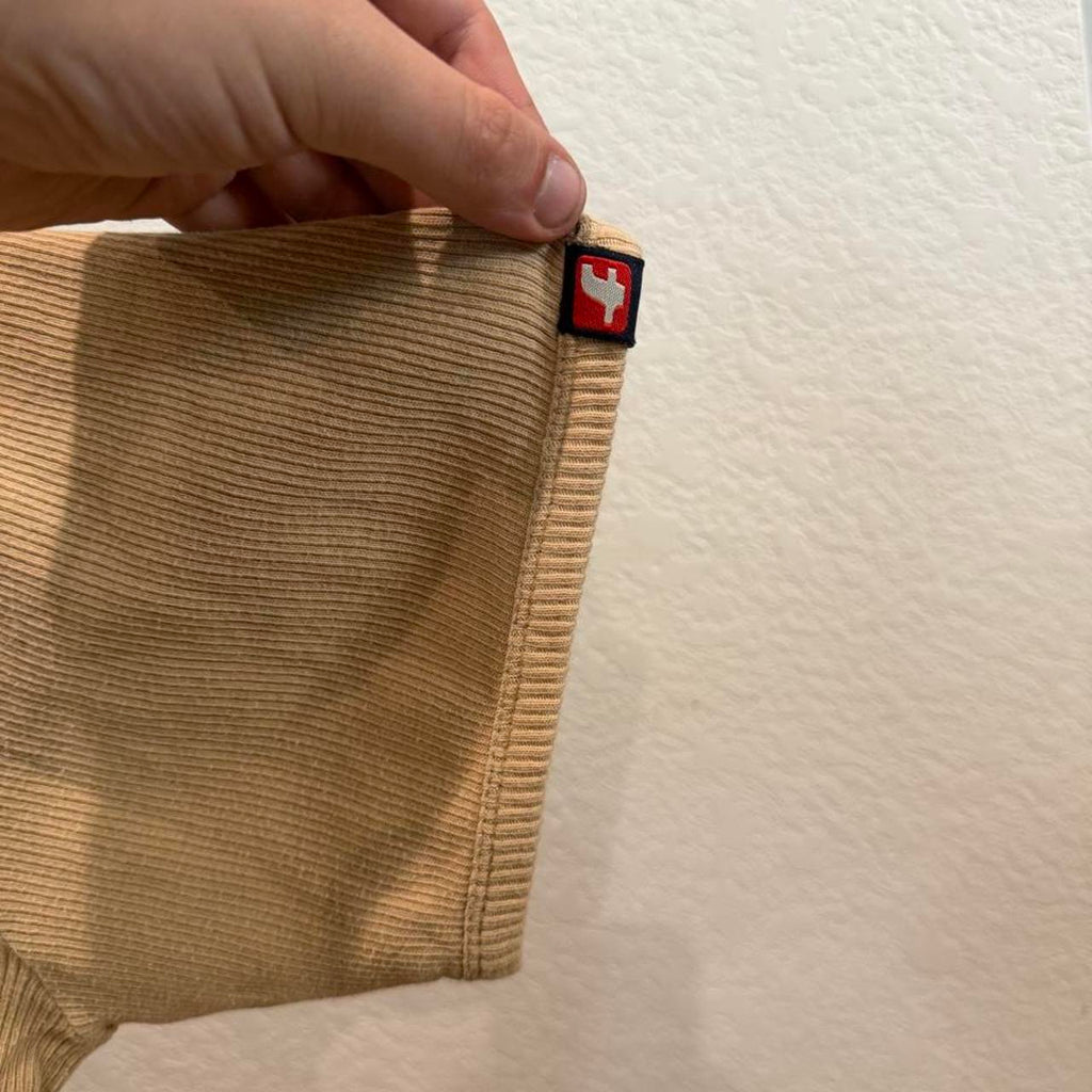 Ferrucho Size Medium 100% Basic Tan Tee Shirt