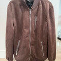 Brown Suede Feel Bomber Jacket Size Large
